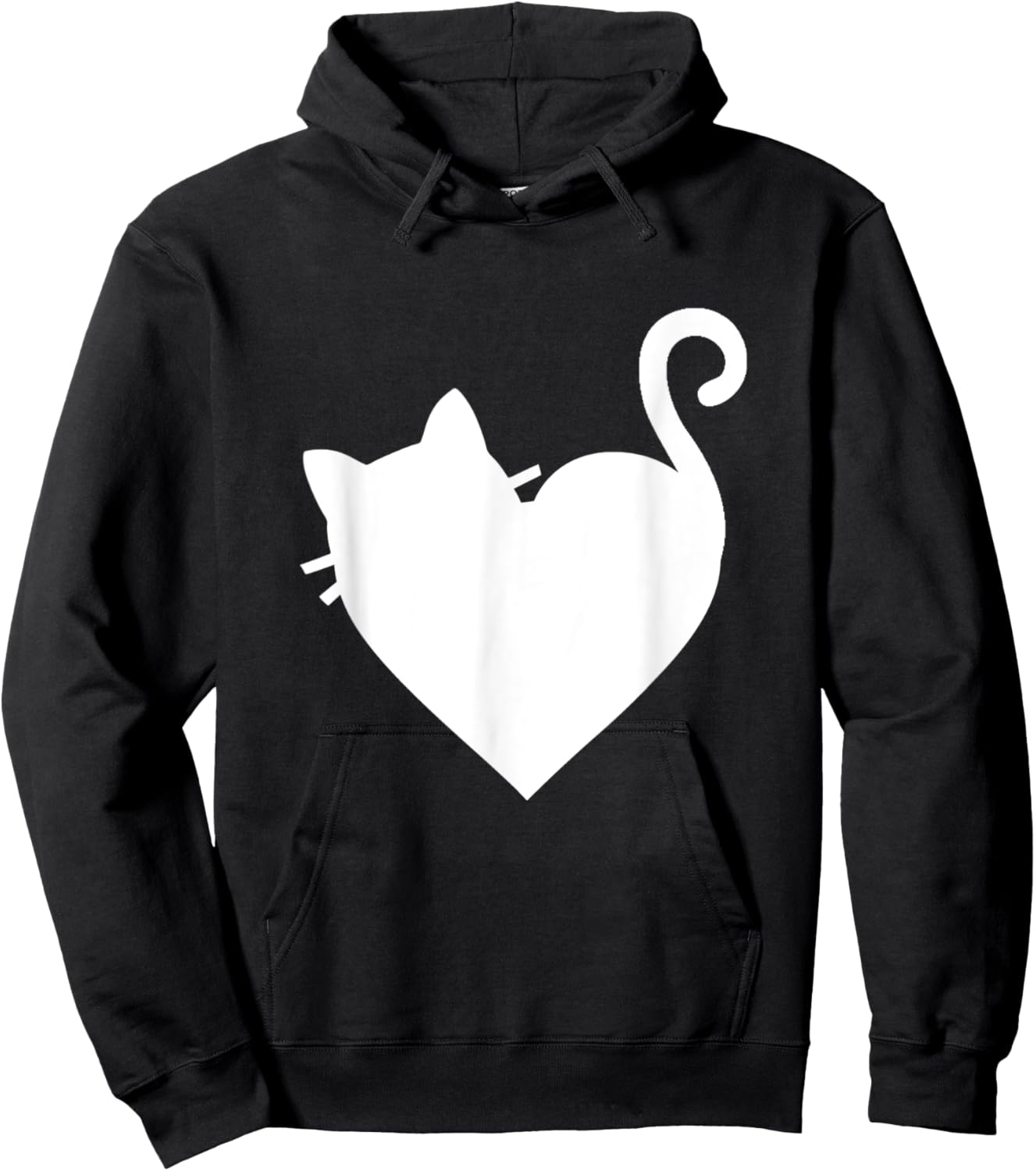 Cute Cat Heart & 5 Colors - White Hoodie - Hoodie | Black