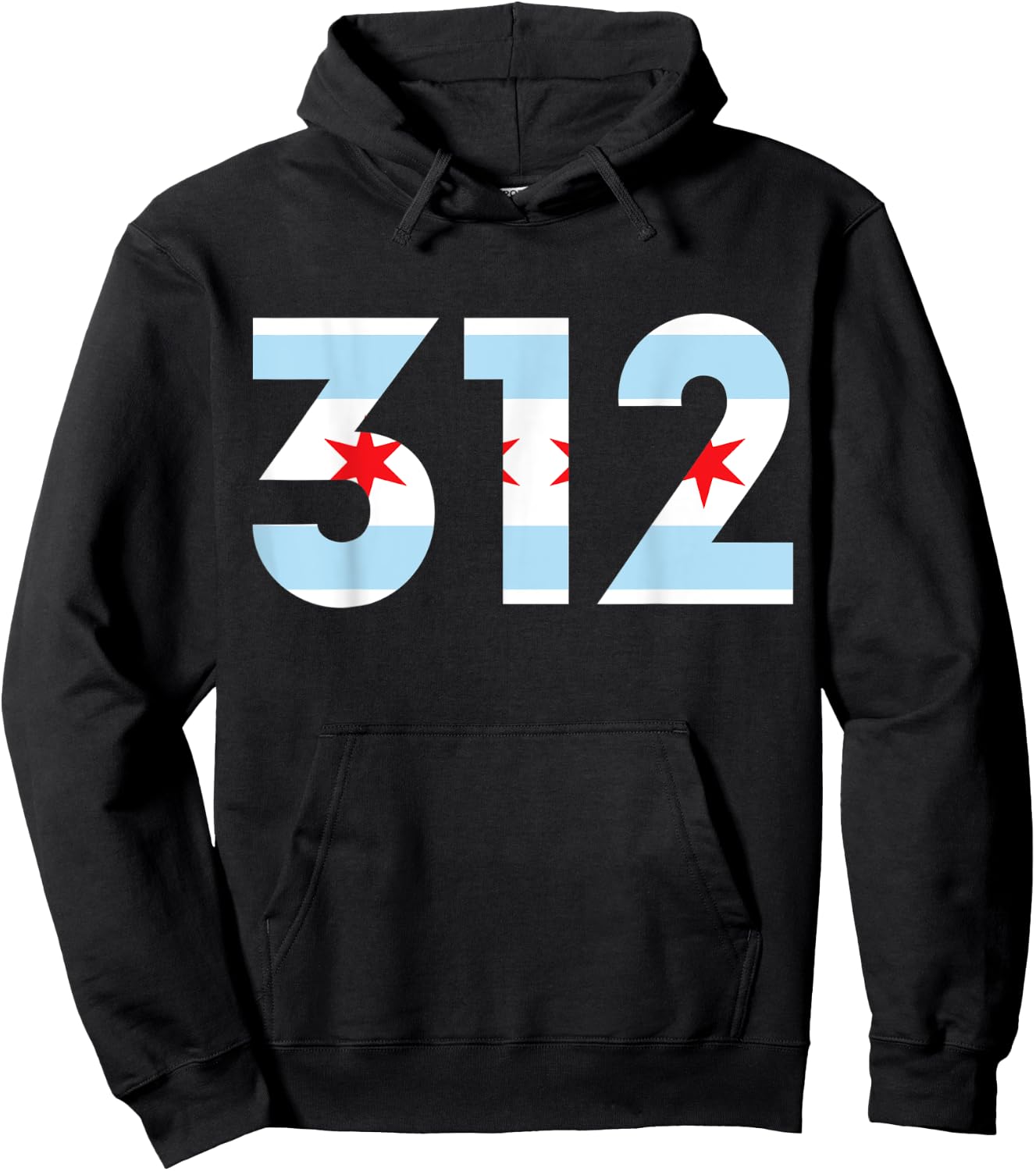 Code Zone 312 Drapeau de Chicago Hoodie - Hoodie | Black