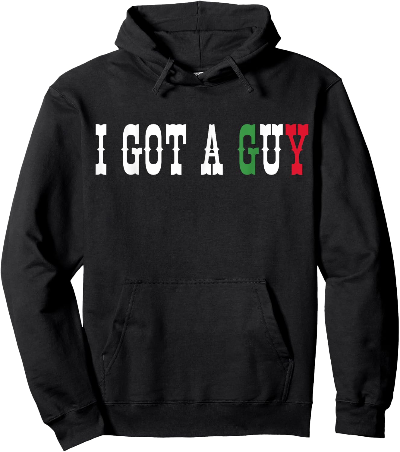 Italian I Got A Guy Black Classic Fit Short Sleeve -Adults Small Hoodie - Hoodie | Black
