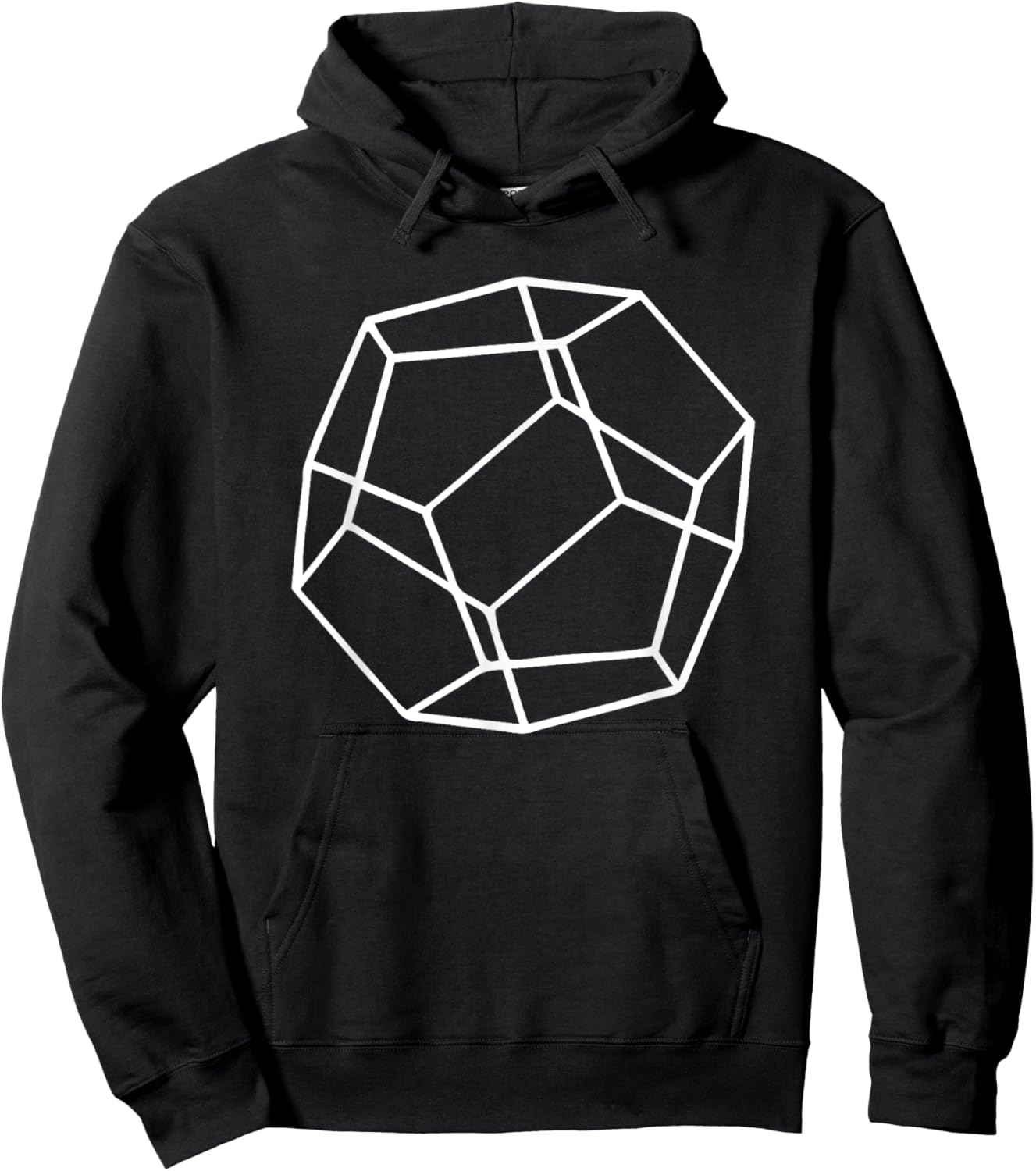 Dodecahedron or D12 Dice Pattern Hoodie - Hoodie | Black
