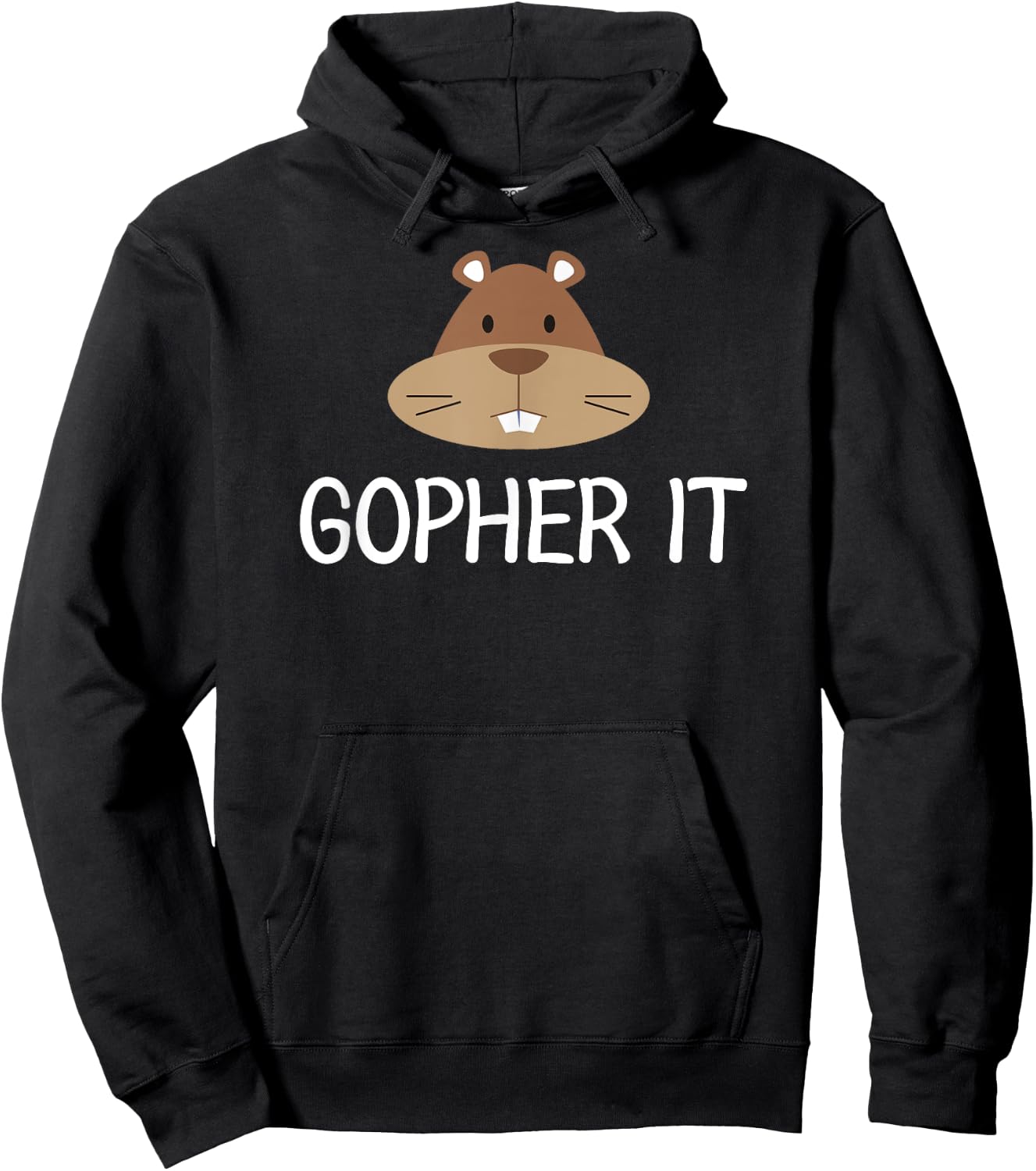 Funny, Gopher It Pun . Family Joke Sarcastic Hoodie - Hoodie | Black