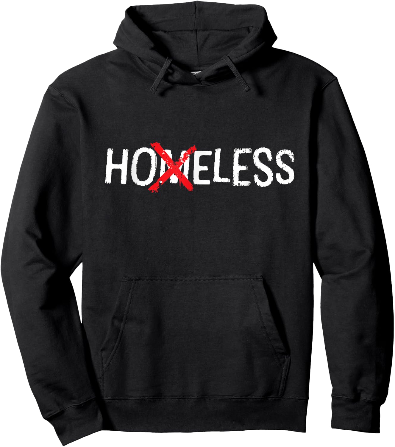 Hoeless Funny - Homeless Crossed Out Design Hoodie - Hoodie | Black