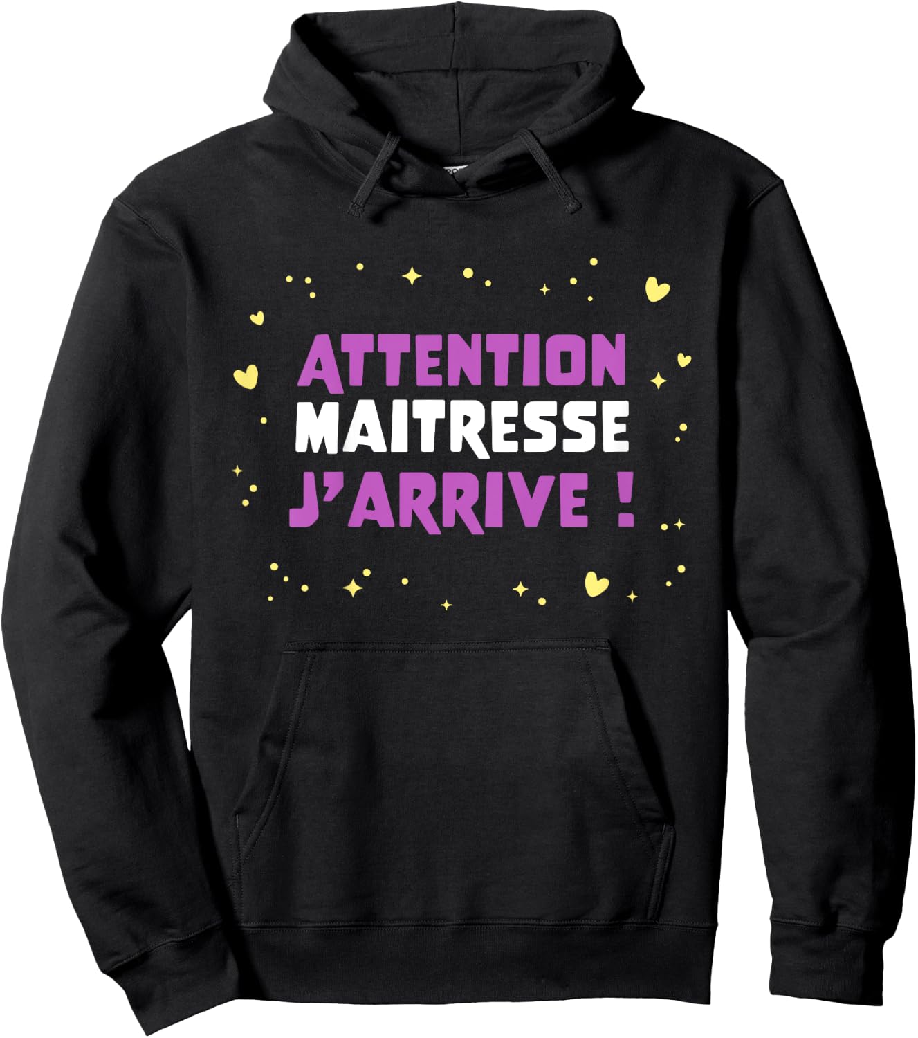 Children's Humour Kindergarten Attention Maitresse, J'Arrive , Blue, 2 Hoodie - Hoodie | Black