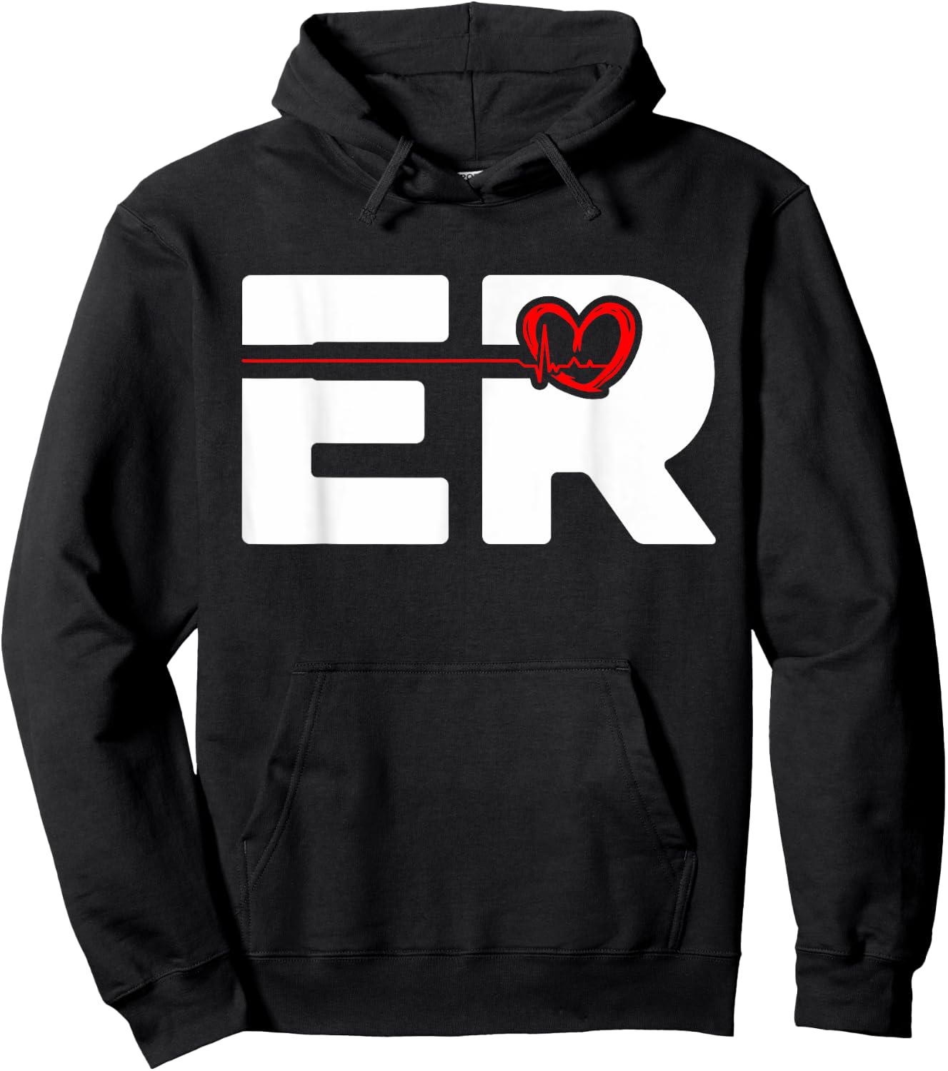 Emergency Nurse ER Heartbeat First Responder Medical Worker Hoodie - Hoodie | Black