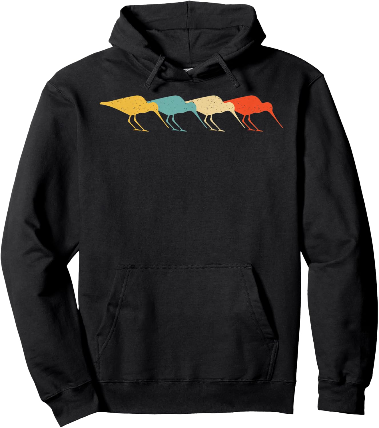 Curlew Vintage Retro Wader Bird Animal Lover 60s 70s Gift Hoodie - Hoodie | Black