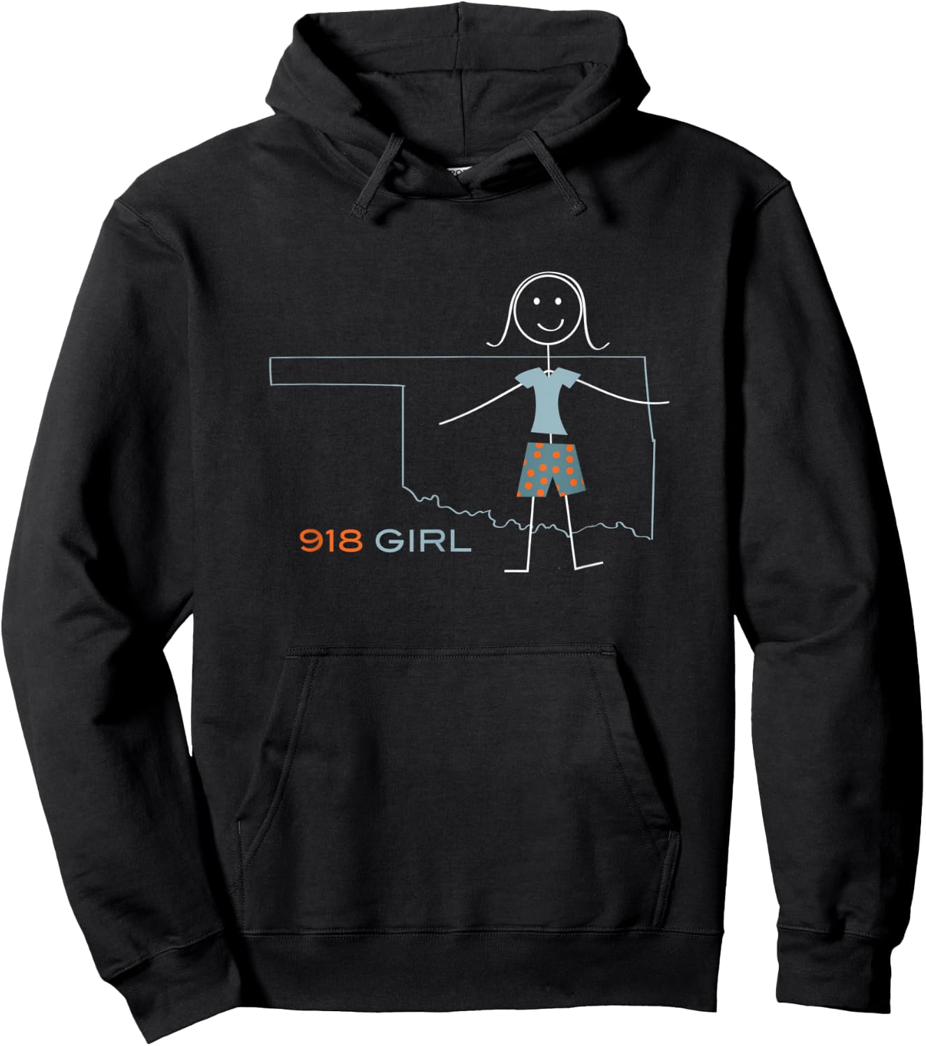 Funny 918 Area Code, OK Girls Oklahoma Souvenir Hoodie - Hoodie | Black