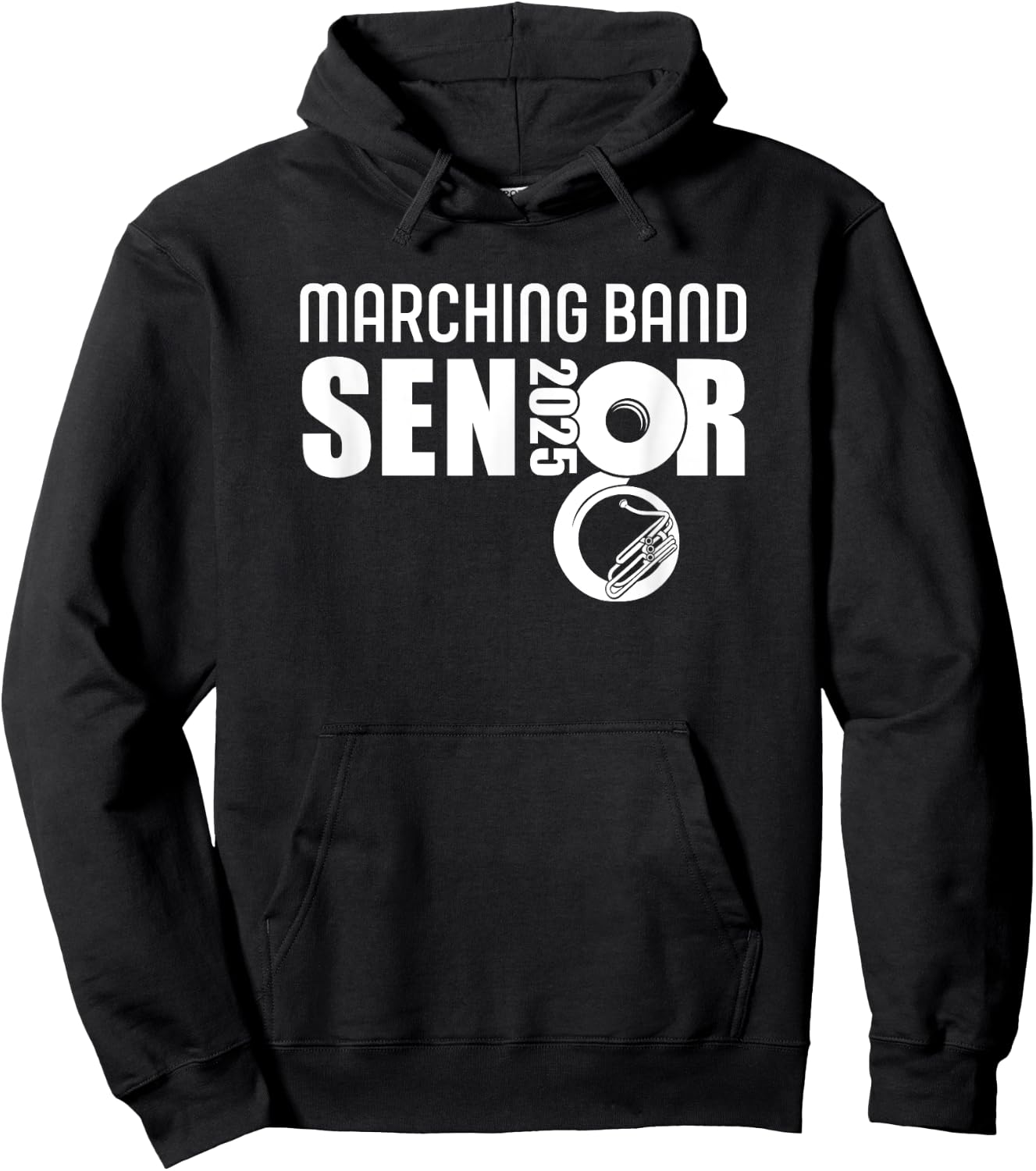 2025 Senior Sousaphone Class of 2025 Marching Band Tuba Hoodie - Hoodie | Black