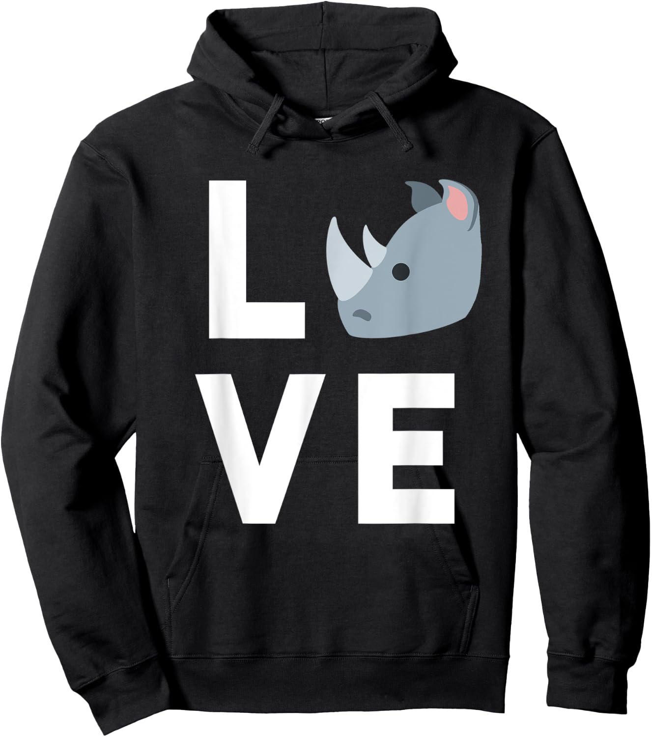 Cute I Love Rhinos | Funny Rhino Lover Kids Gift Hoodie - Hoodie | Black