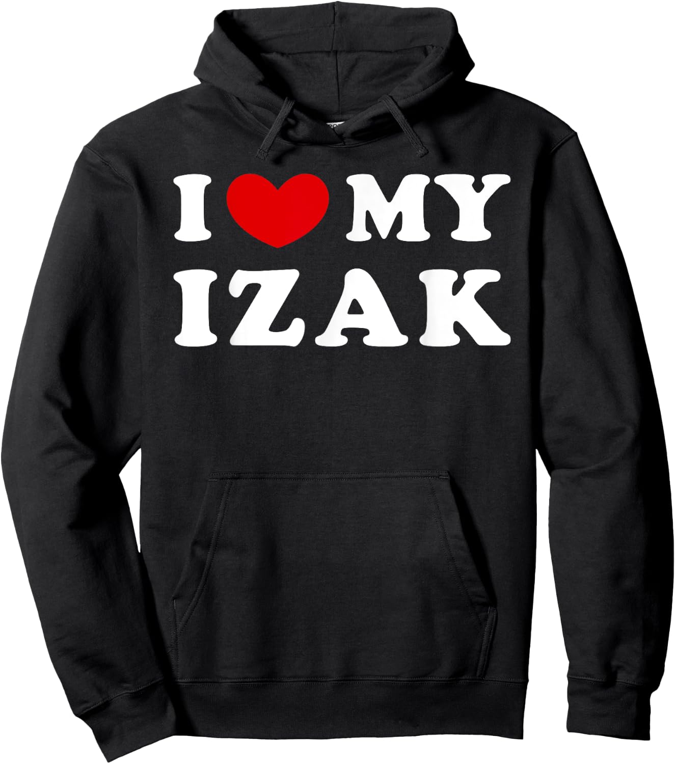 I Love My Izak, J'Aime Mon Izak Hoodie - Hoodie | Black