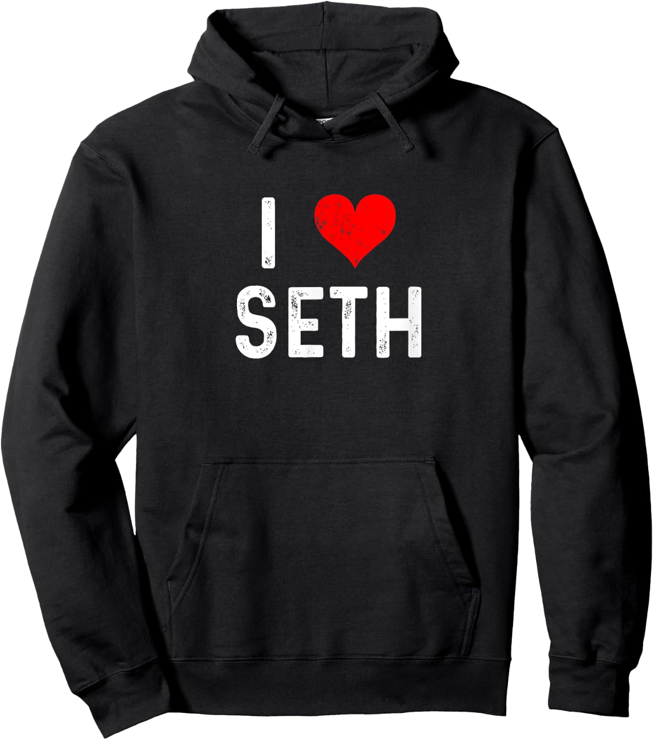 I Love Seth Distressed Heart Hoodie - Hoodie | Black
