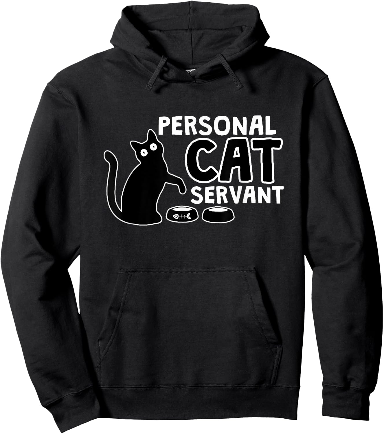 Funny Black Cat Personal Cat Servant Cat Personal Assistant Men Women Hoodie - Hoodie | Black