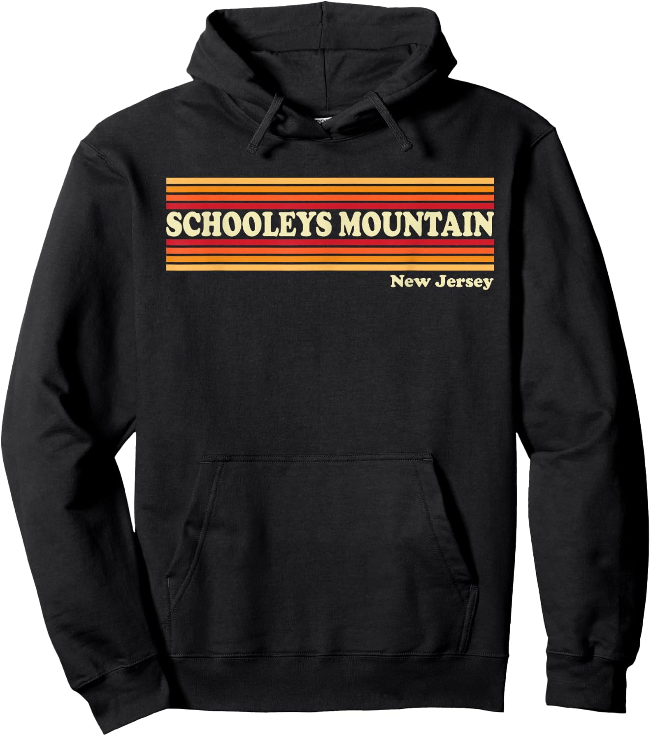 Vintage 1980s Graphic Style Schooleys Mountain, New Jersey Hoodie - Hoodie | Black