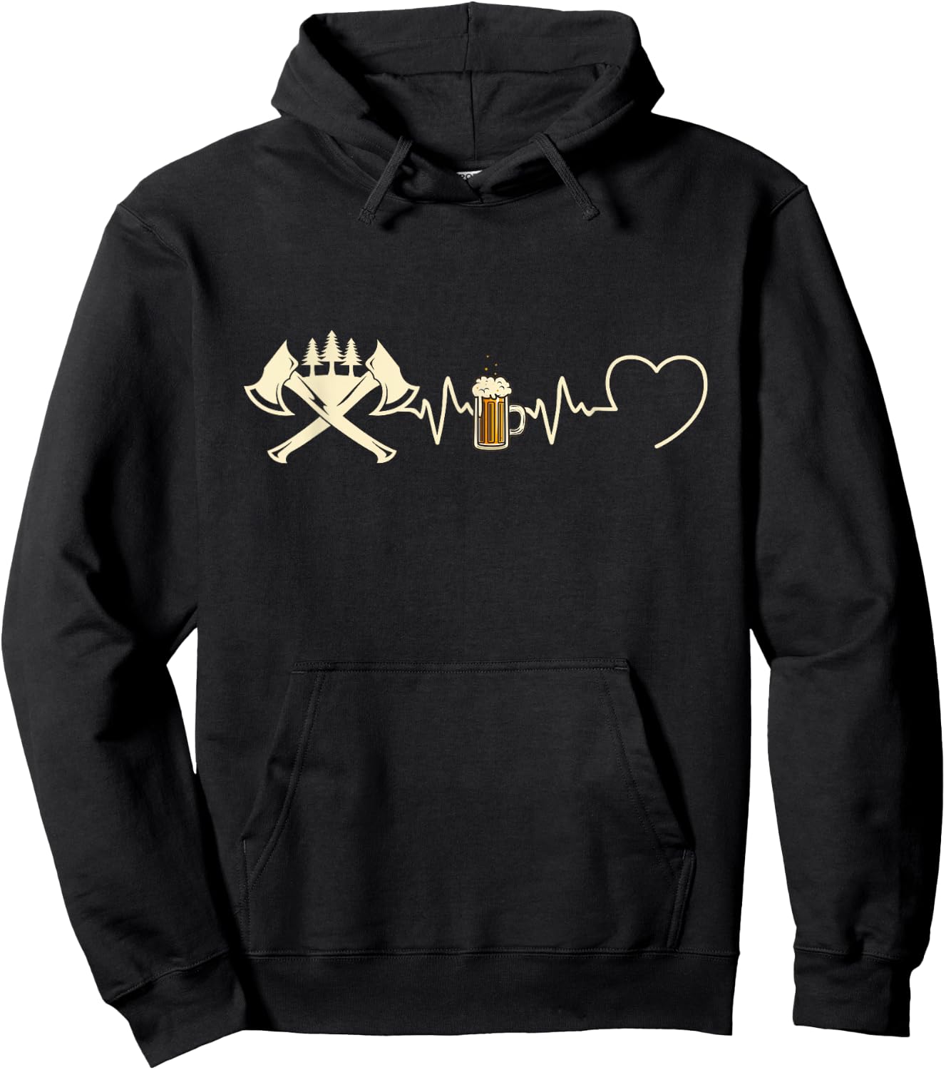Lumberjack Beer Man Humour Wood Funny Gift , Black Hoodie - Hoodie | Black