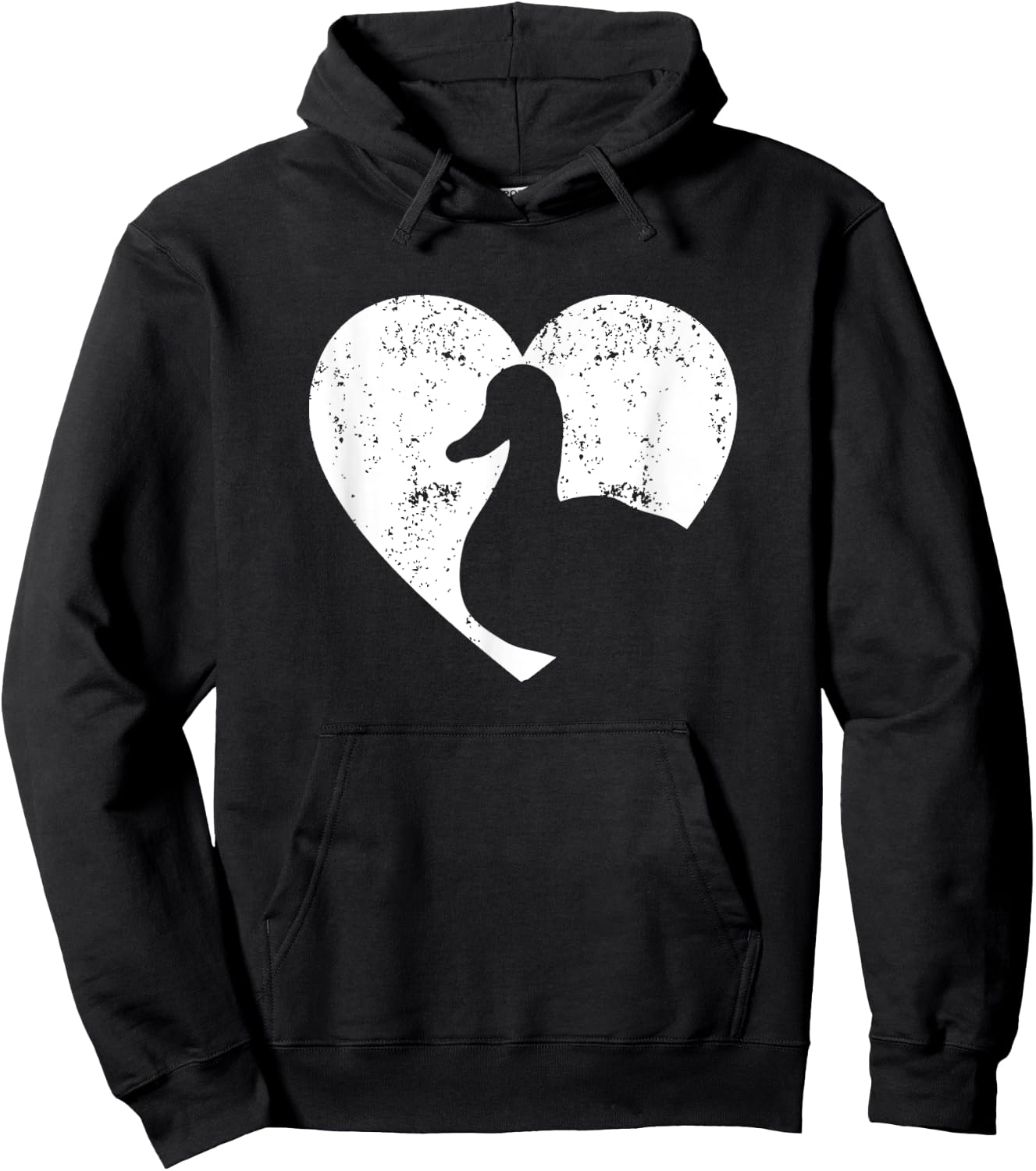 Animal Duck Heart Valentines Day Women Girls Hoodie - Hoodie | Black