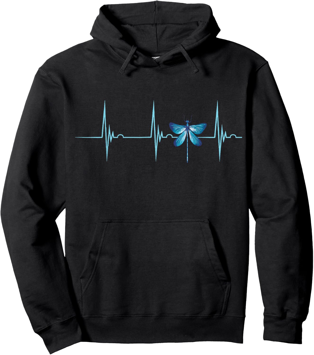 Dragonflies Nature Insect Heartbeat EKG Pulse Dragonfly Hoodie - Hoodie | Black