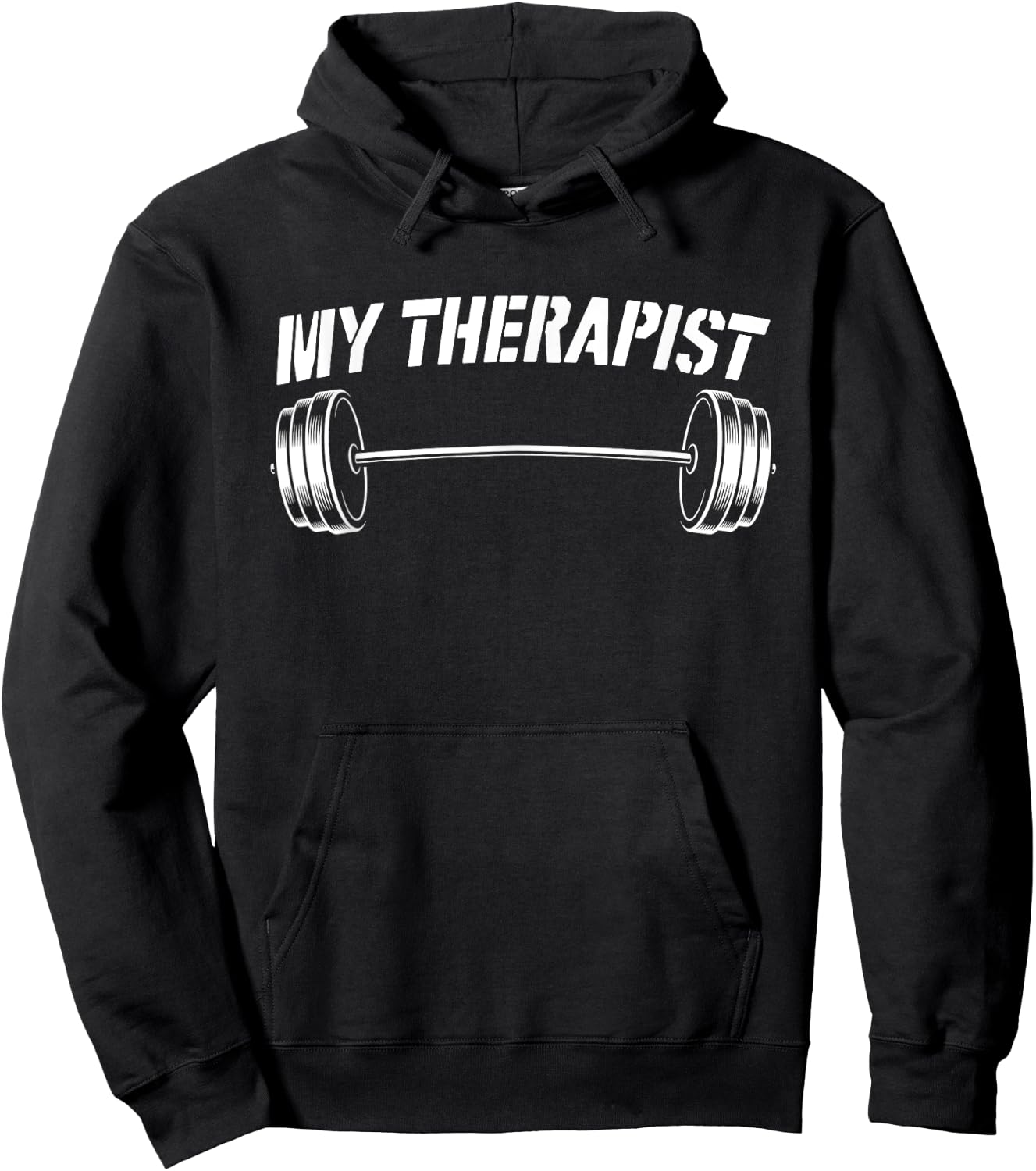 My Therapist (Barbell) | Funny Workout Weight Lifting, Gym Hoodie - Hoodie | Black