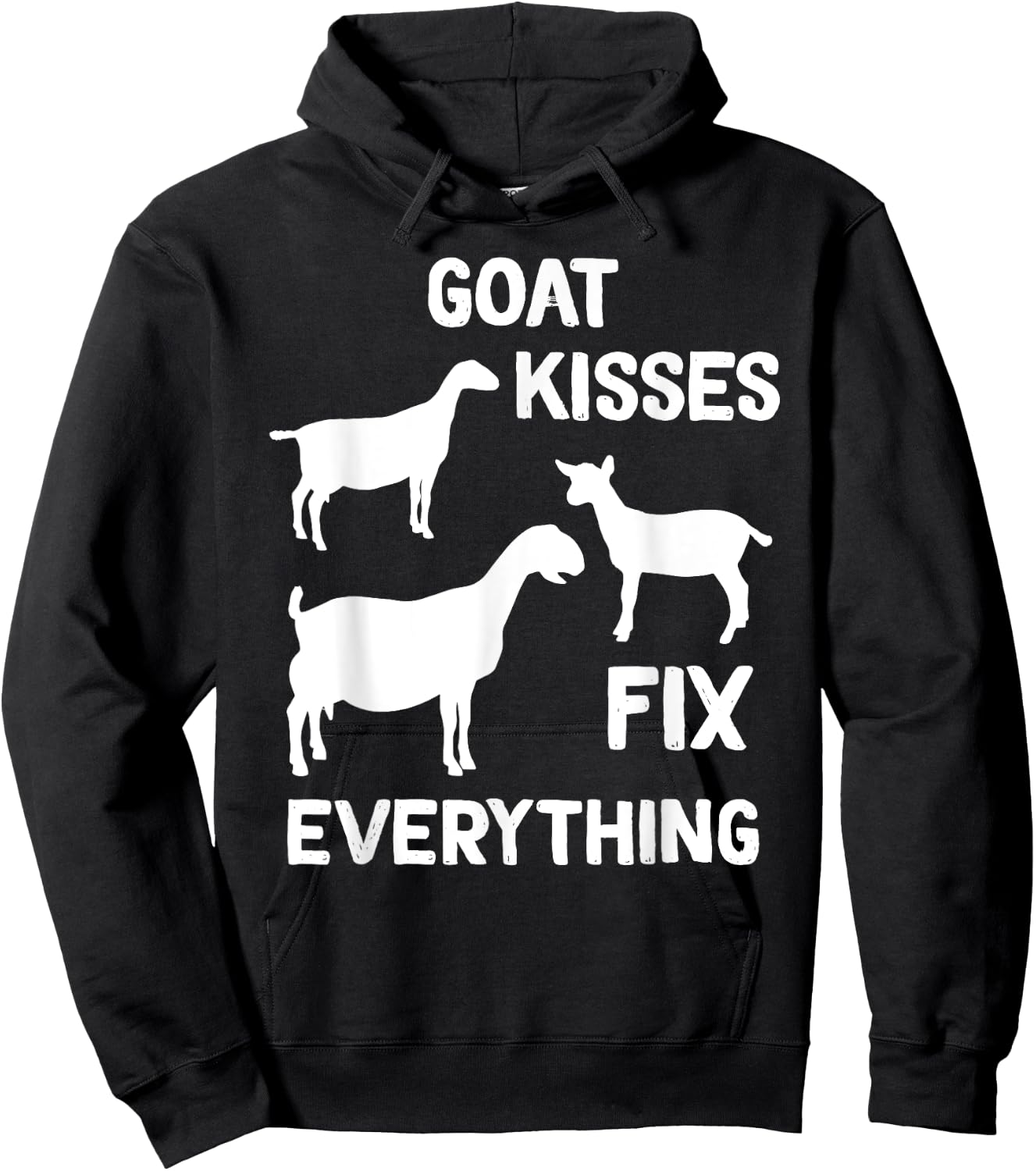 Lamancha Goat Kisses Fix Everything Hoodie - Hoodie | Black