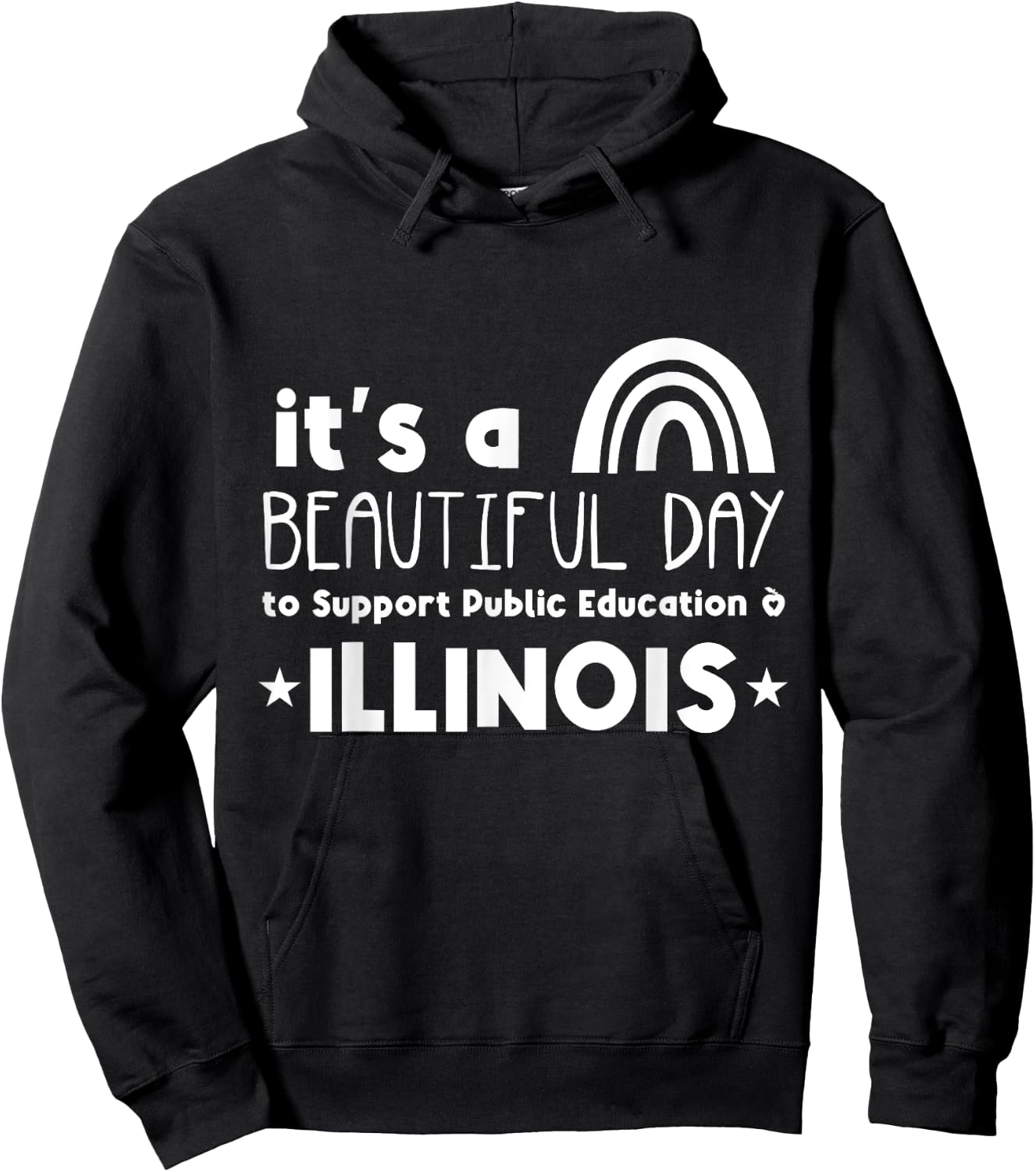 Support Public Education Teacher Red for Ed Illinois Men Women Kids Hoodie - Hoodie | Black