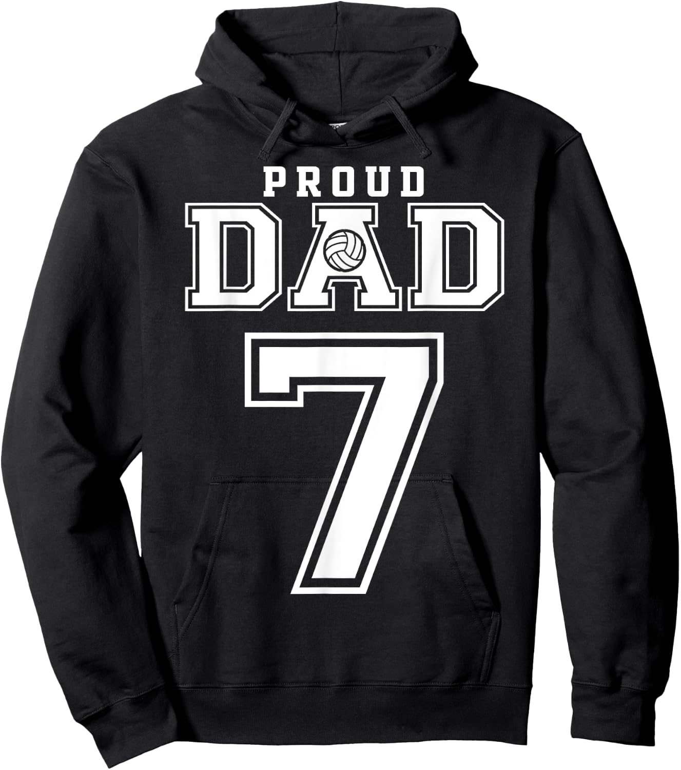 Custom Proud Volleyball Dad Number 7 Personalized Hoodie - Hoodie | Black