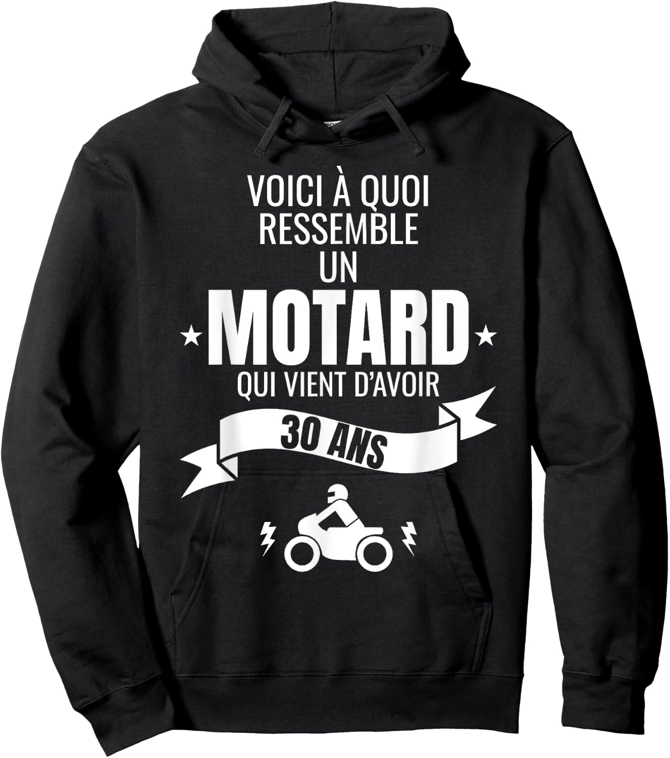 Gift for a biker humour man original 30 years Hoodie - Hoodie | Black