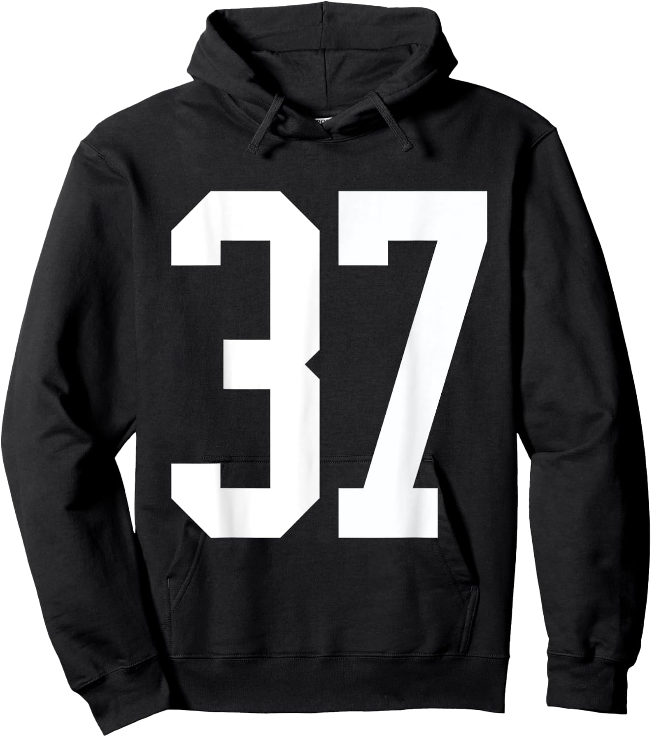 #37 White Number 37 Sports Fan Jersey Style Hoodie - Hoodie | Black