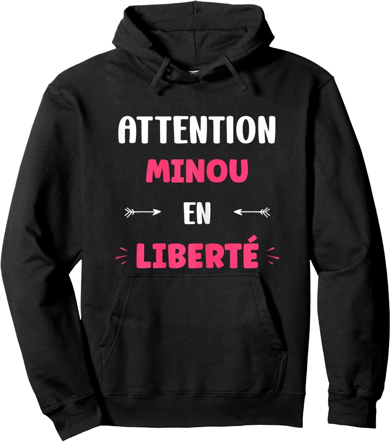 Attention Kitty in freedom funny name Minou Hoodie - Hoodie | Black