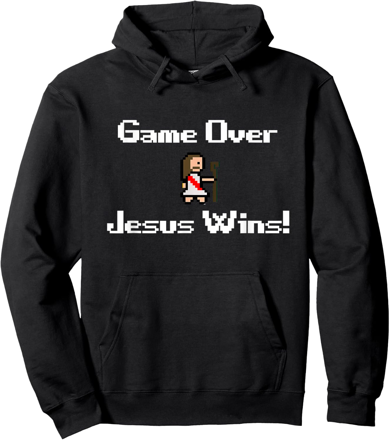Funny Christian Game over Jesus wins, gaming, faith, bible Hoodie - Hoodie | Black