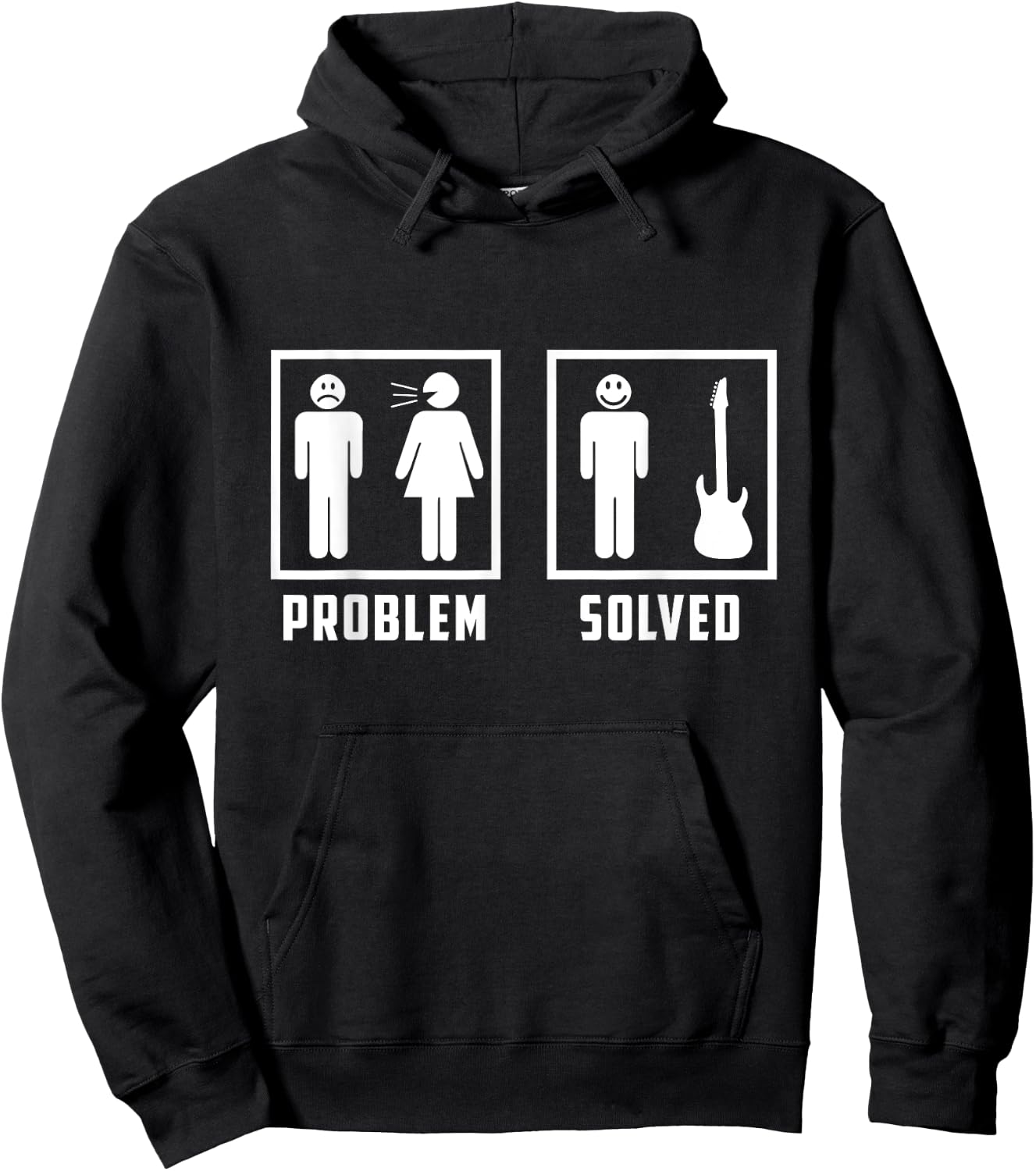 Problem Was Solved Funny Bassist Life Bass Guitar Lover Hoodie - Hoodie | Black