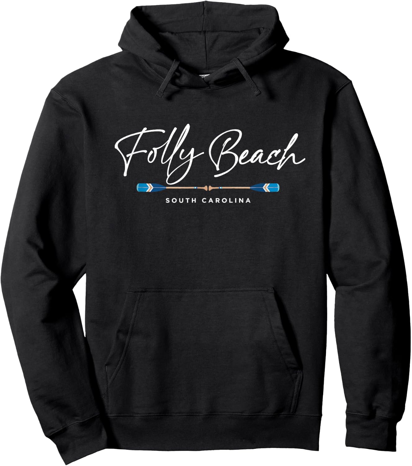 Folly Beach South Carolina SC Oars Graphic Women Kids Hoodie - Hoodie | Black