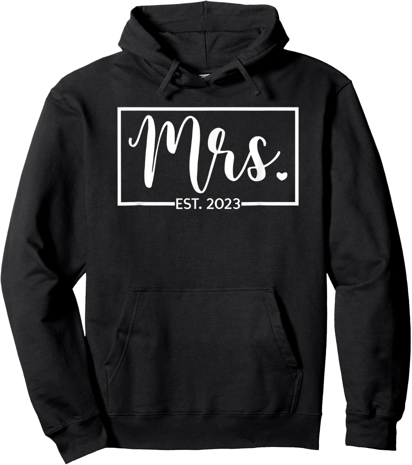 Mrs. Est. 2023 Just Married Wedding Wife Mr & Mrs Gifts Hoodie - Hoodie | Black
