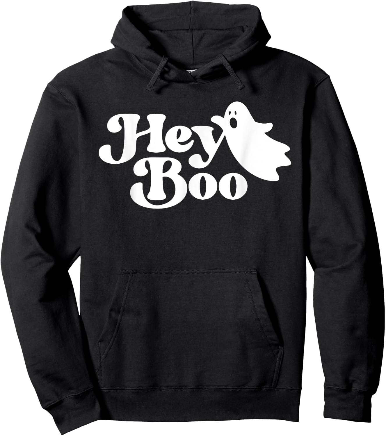 Hey Boo Funny Ghost Halloween Men Women Kids Hoodie - Hoodie | Black