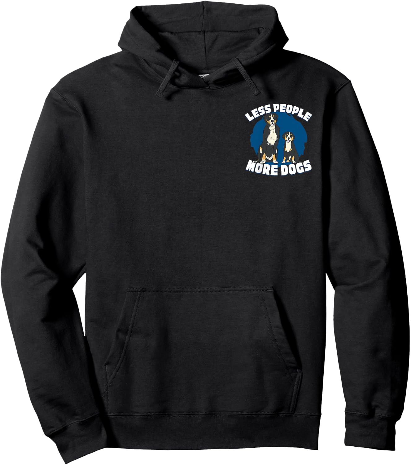 Less People More Dogs Minimalist Dog Lover Hoodie - Hoodie | Black