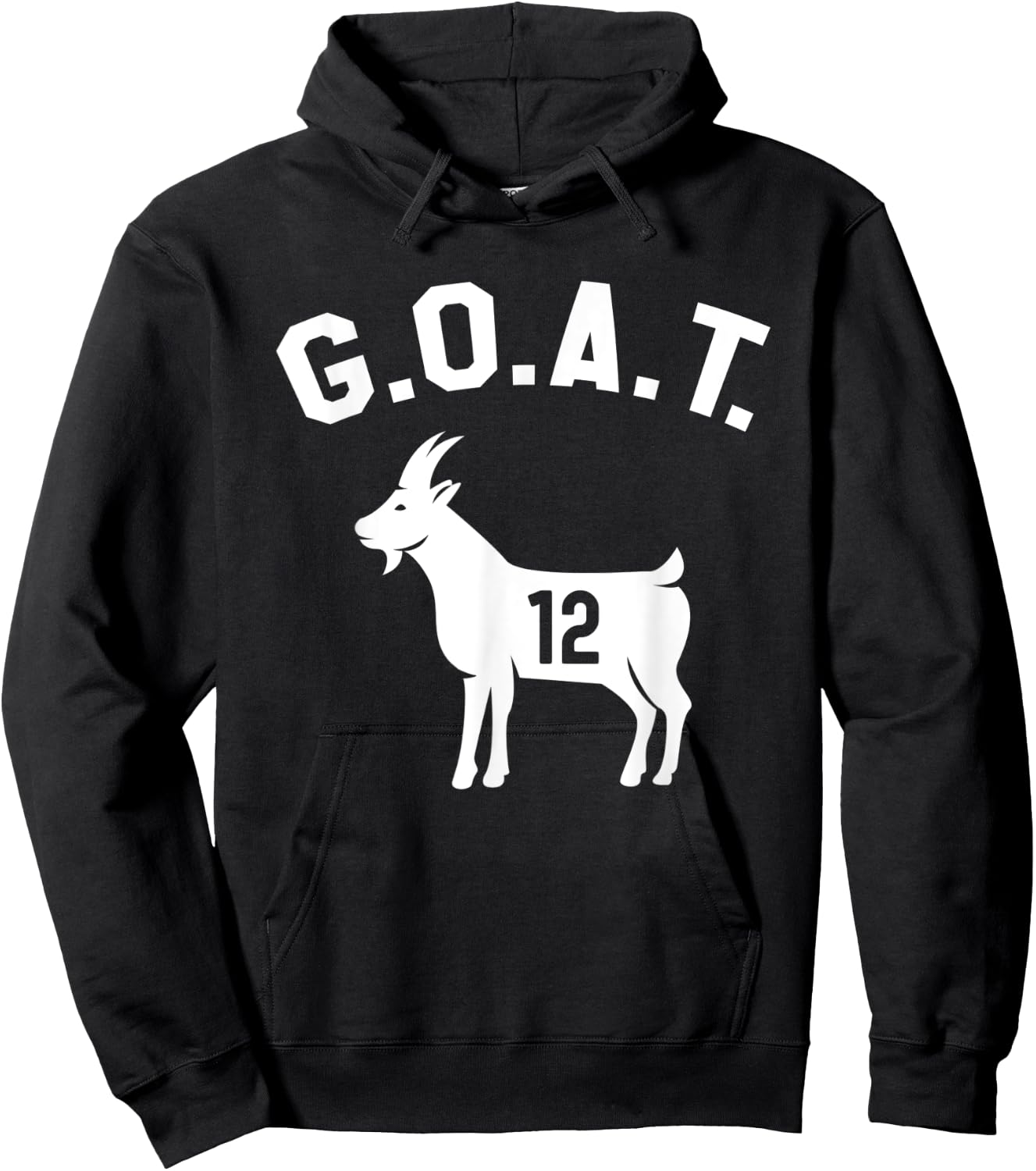 GOAT Number 12 Greatest Of All Time Dad Joke Hoodie - Hoodie | Black