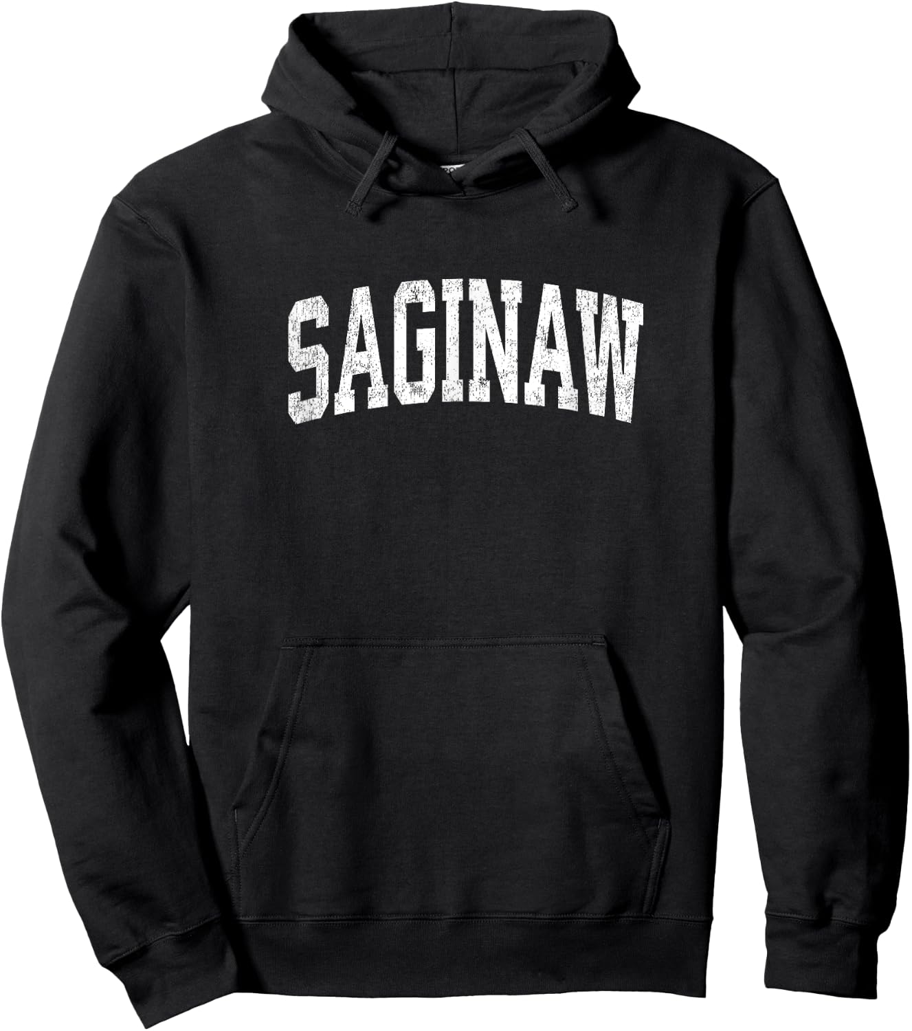 Saginaw Michigan MI Vintage Athletic Sports Design Hoodie - Hoodie | Black