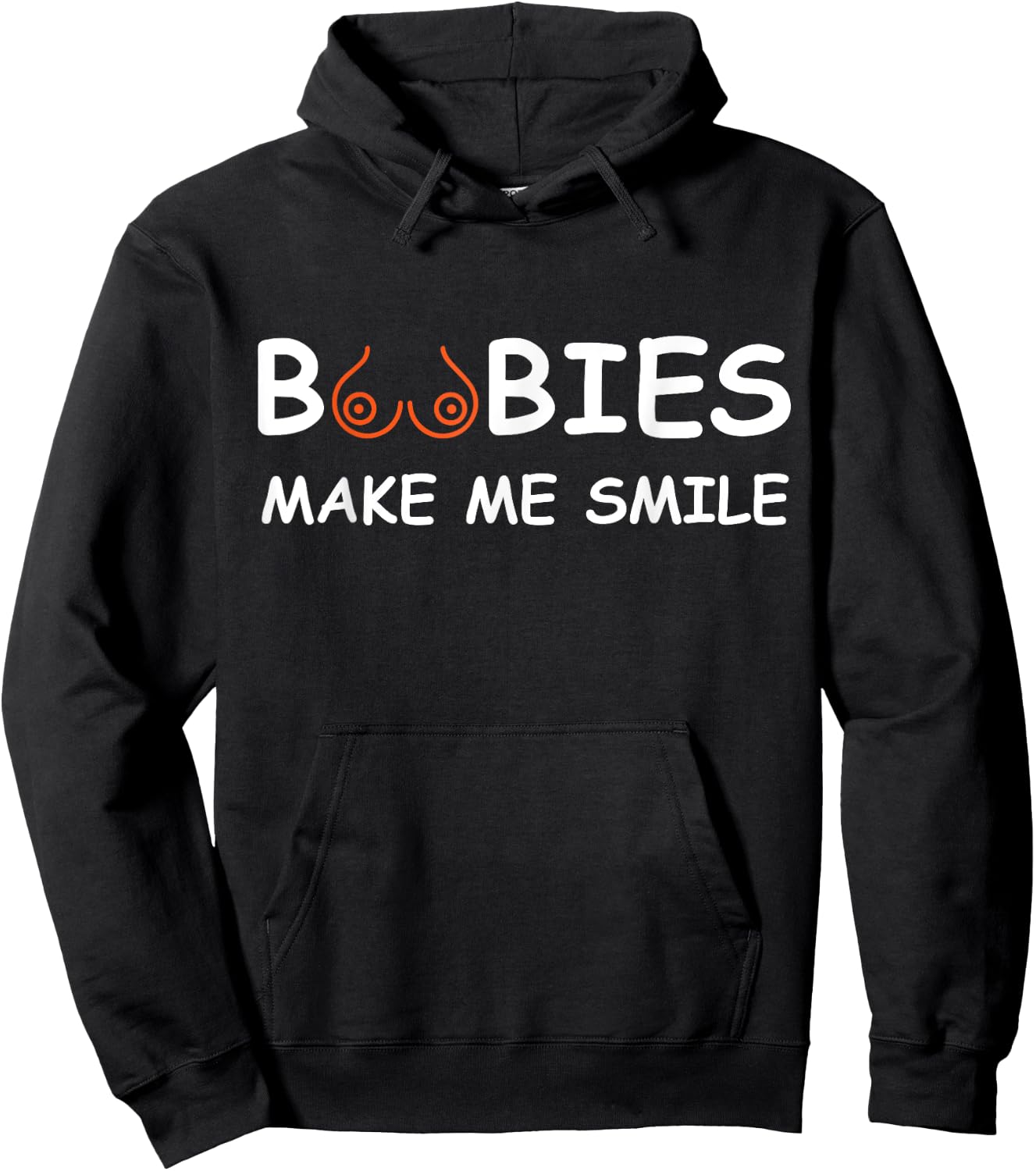 Boobs Make Me Smile | Party Adult Humor Funny Hoodie - Hoodie | Black