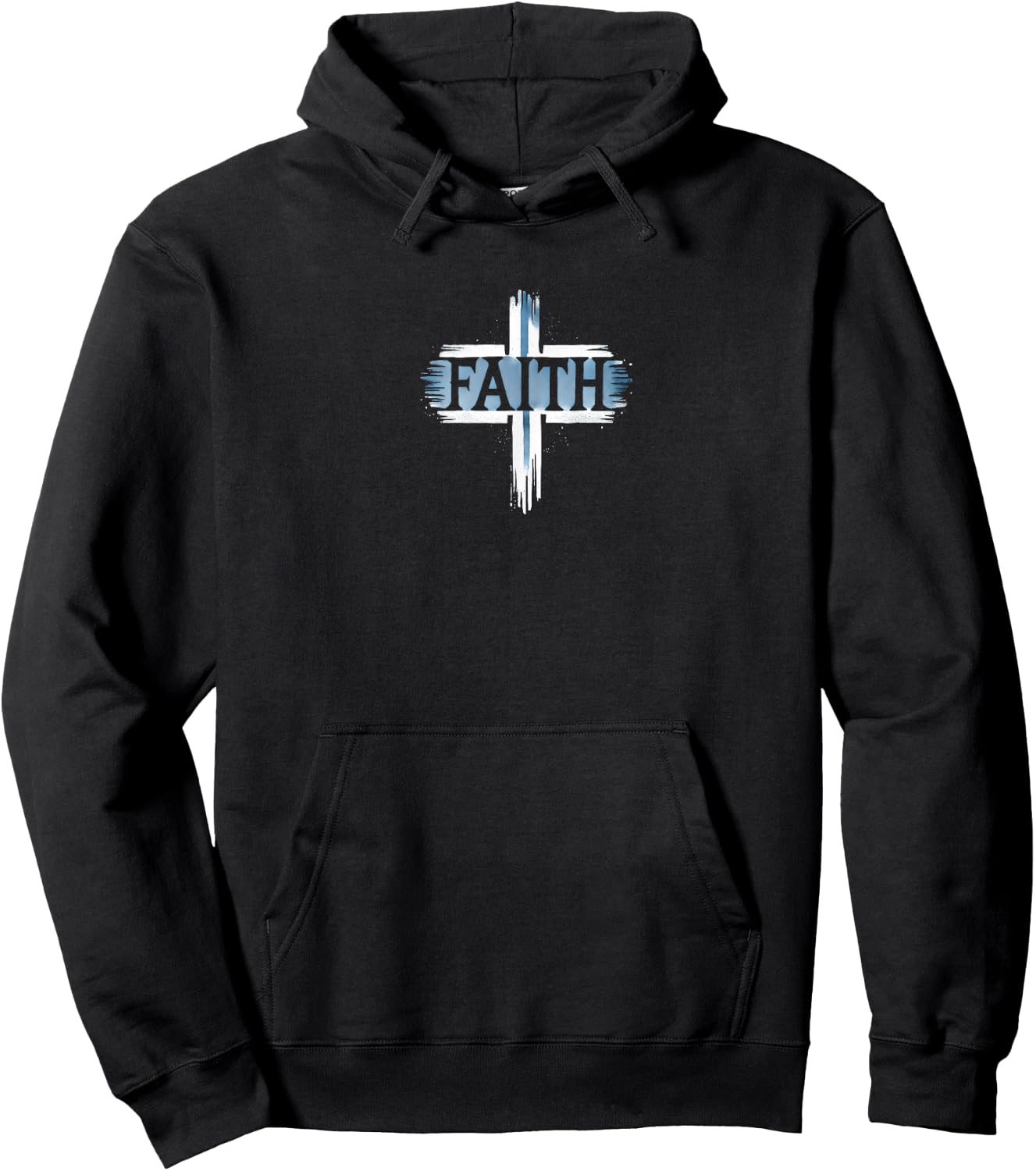 Faith Cross Minimalist Jesus Believe Religious Christian Hoodie - Hoodie | Black