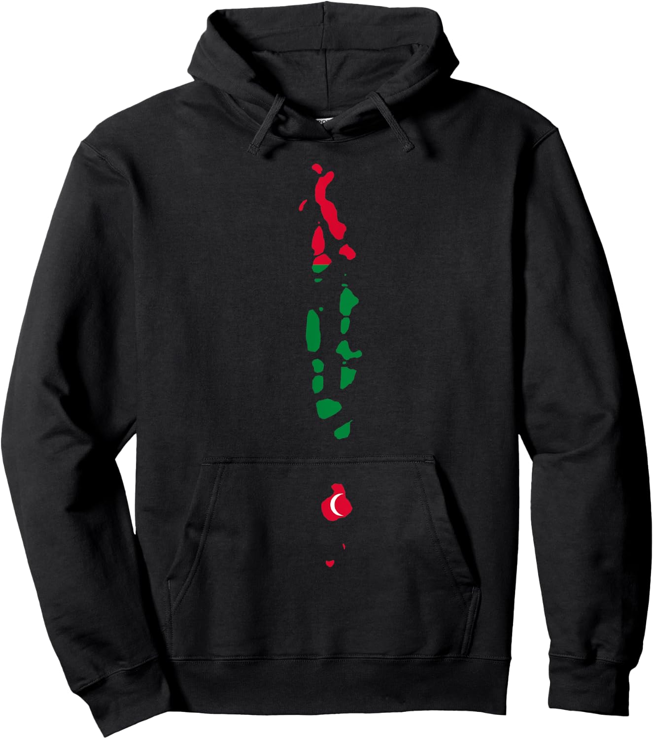 Malediven Flagge im Malediven Umriss - Malediven Hoodie - Hoodie | Black