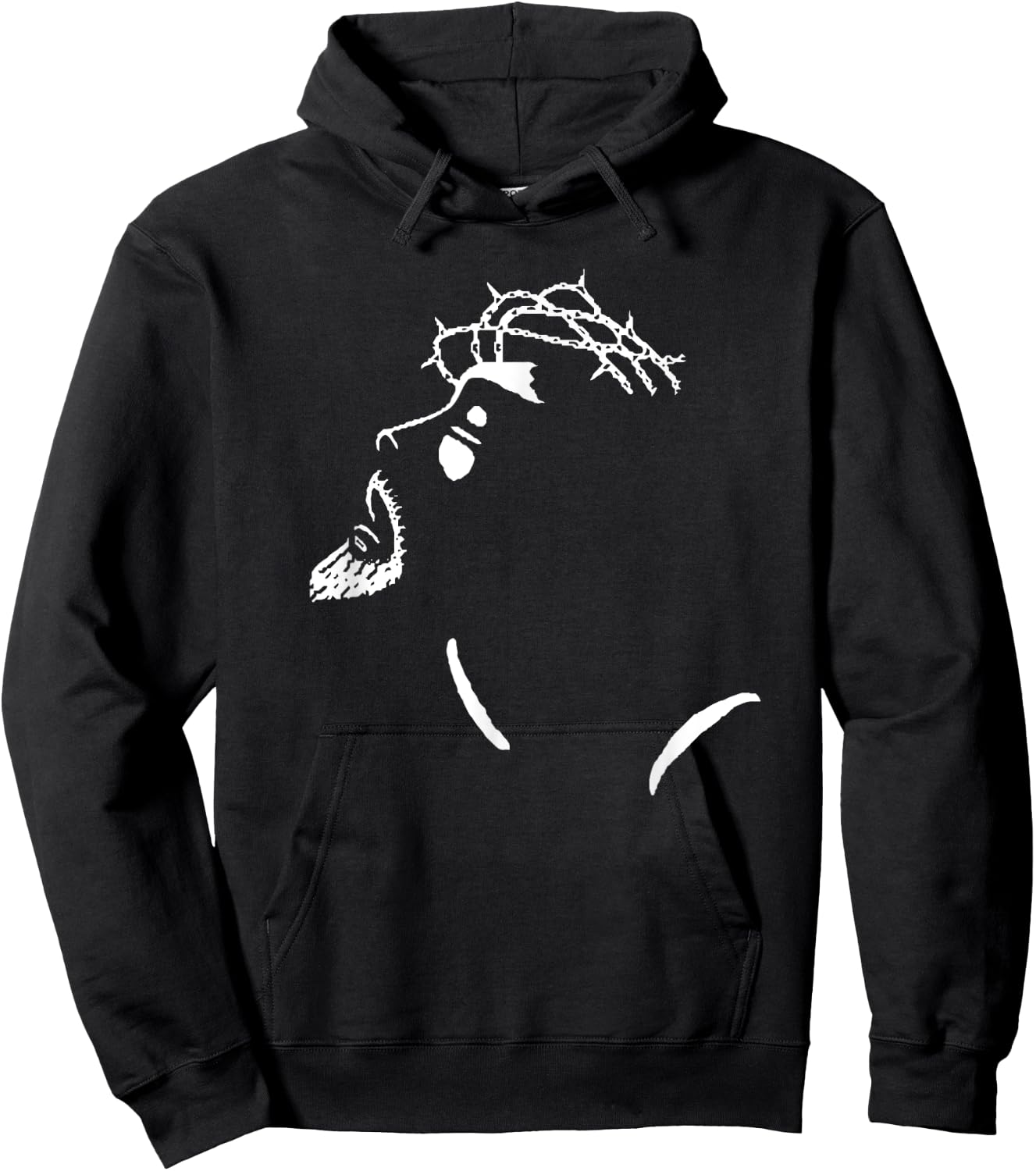 Silhouette Image of Jesus Christ Face Christian Faith Easter Hoodie - Hoodie | Black