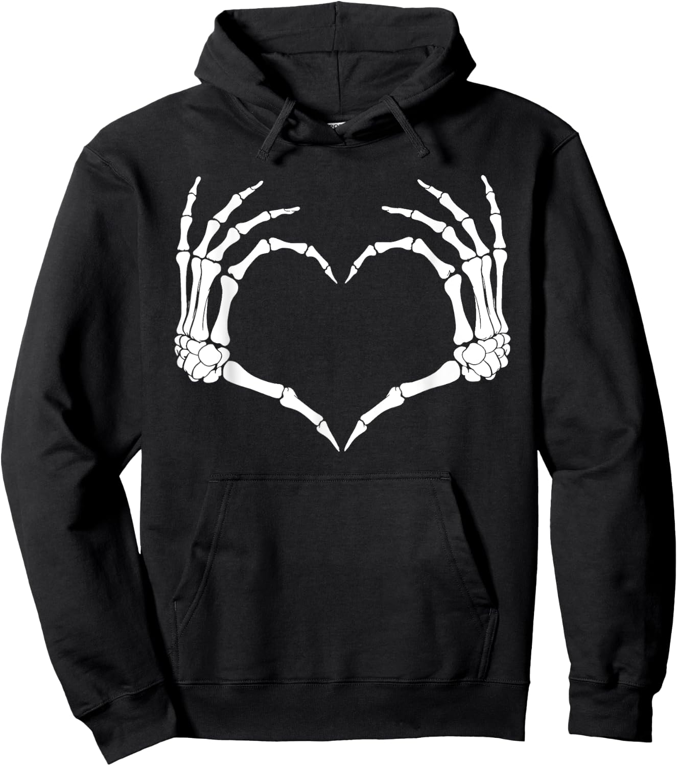 Skeleton Heart Hand Sign Family Women Girl Halloween Costume Hoodie - Hoodie | Black