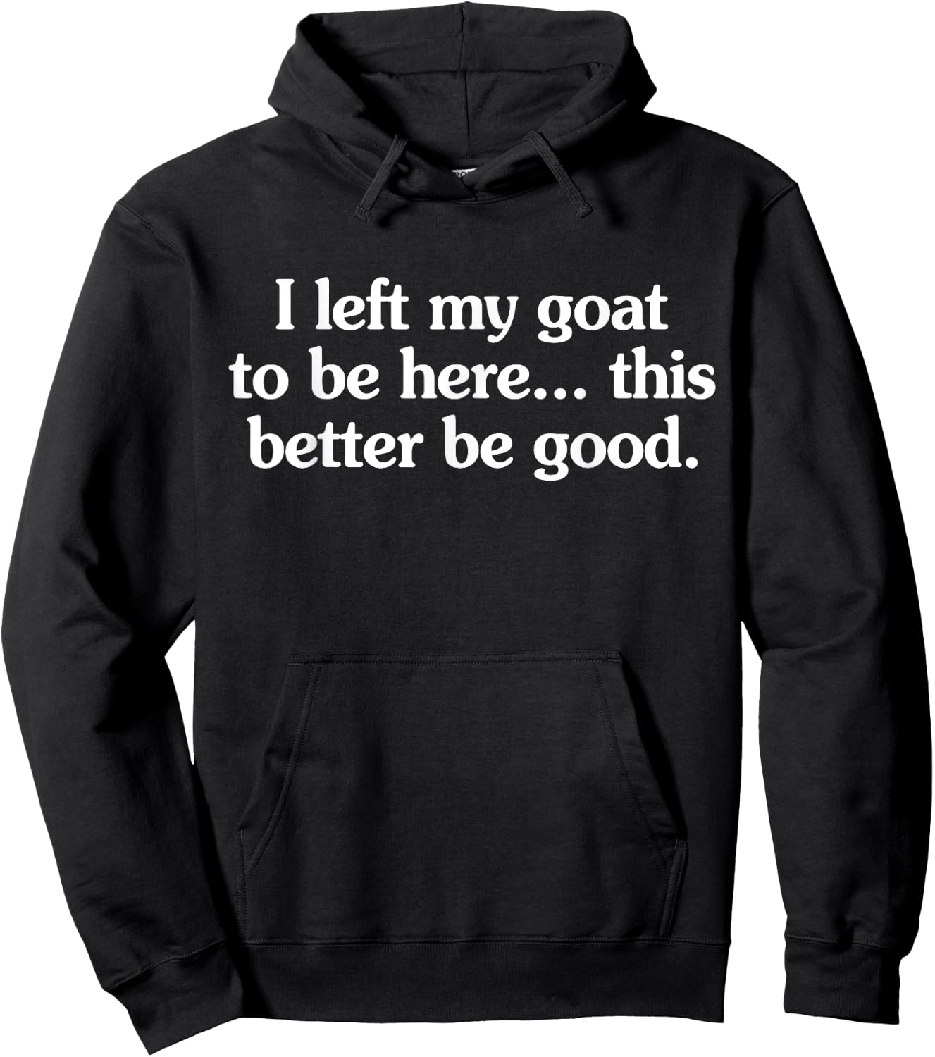 I Left My Goat To Be Here This Better Be Good Hoodie - Hoodie | Black