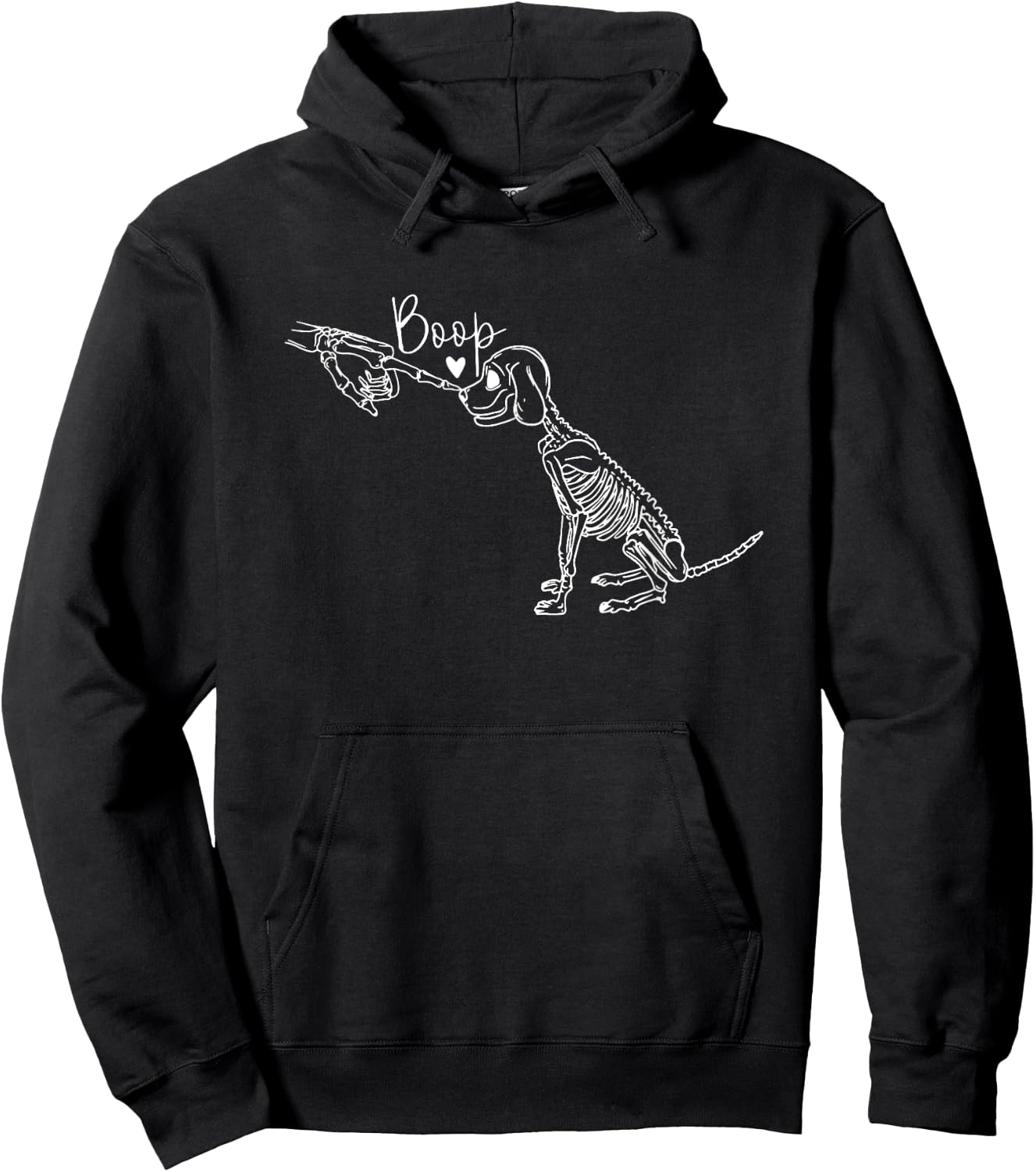 dog skeleton boop Men Women Hoodie - Hoodie | Black