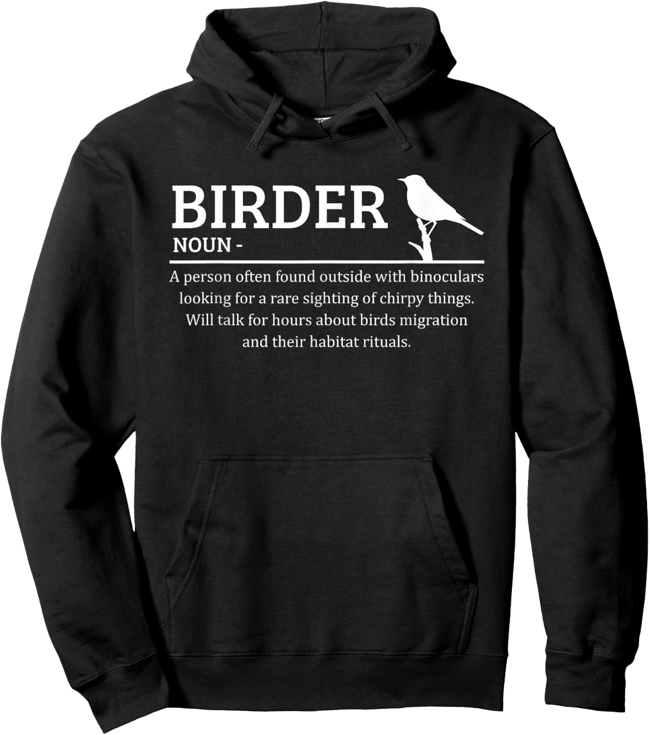 Birder Definition Funny Birding Birdwatching Lovers Hoodie - Hoodie | Black