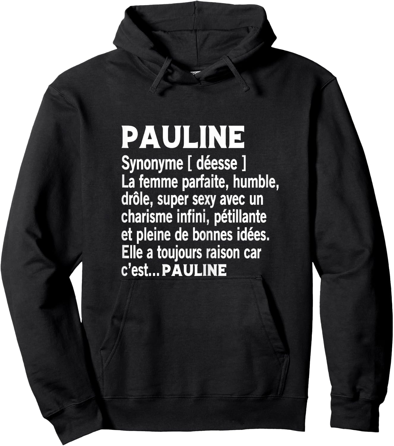 Woman Humor Personalized Gift Pauline Name Definition , Black Hoodie - Hoodie | Black