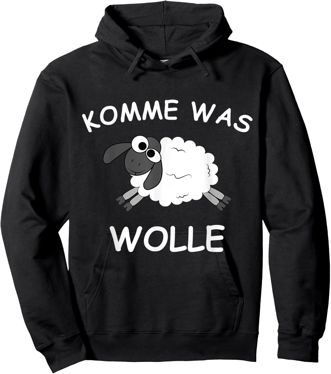 Lustiges Schaf Motiv mit Spruch - Komme was Wolle Hoodie - Hoodie | Black