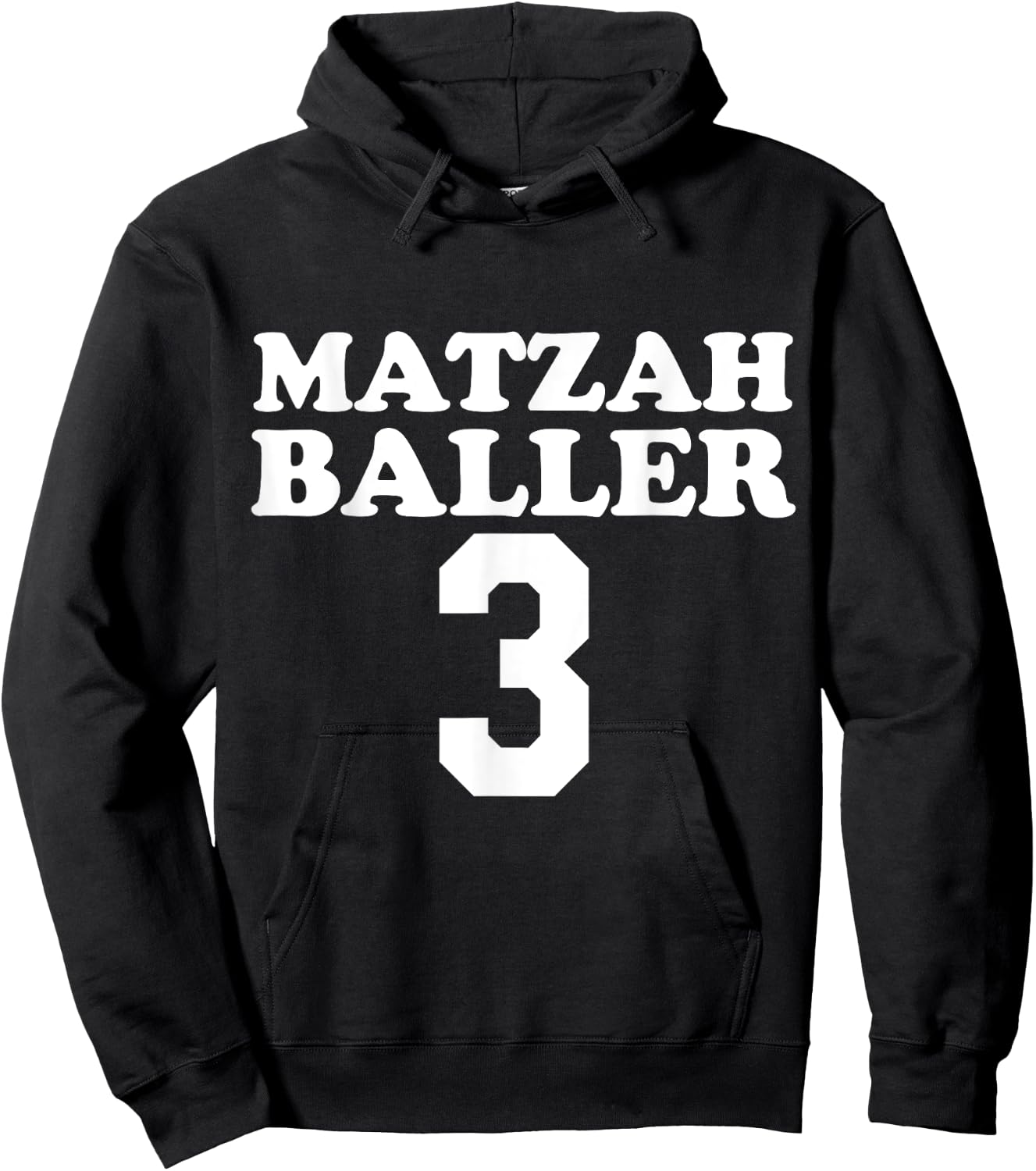 MATZAH BALLERS 3 Funny Jewish Pun Basketball Team Jersey Hoodie - Hoodie | Black