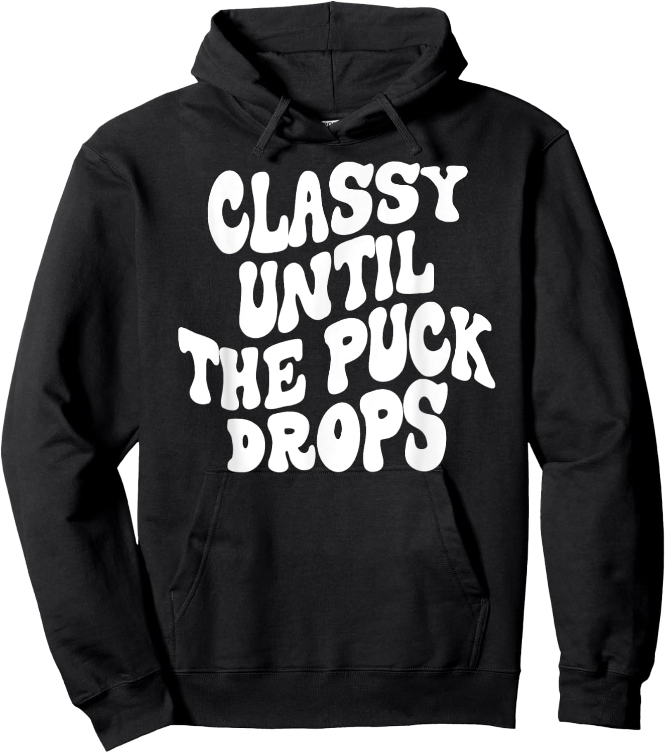 Hocky Lover Hockey Mom Retro Groovy Funny Classy Until the P Hoodie - Hoodie | Black