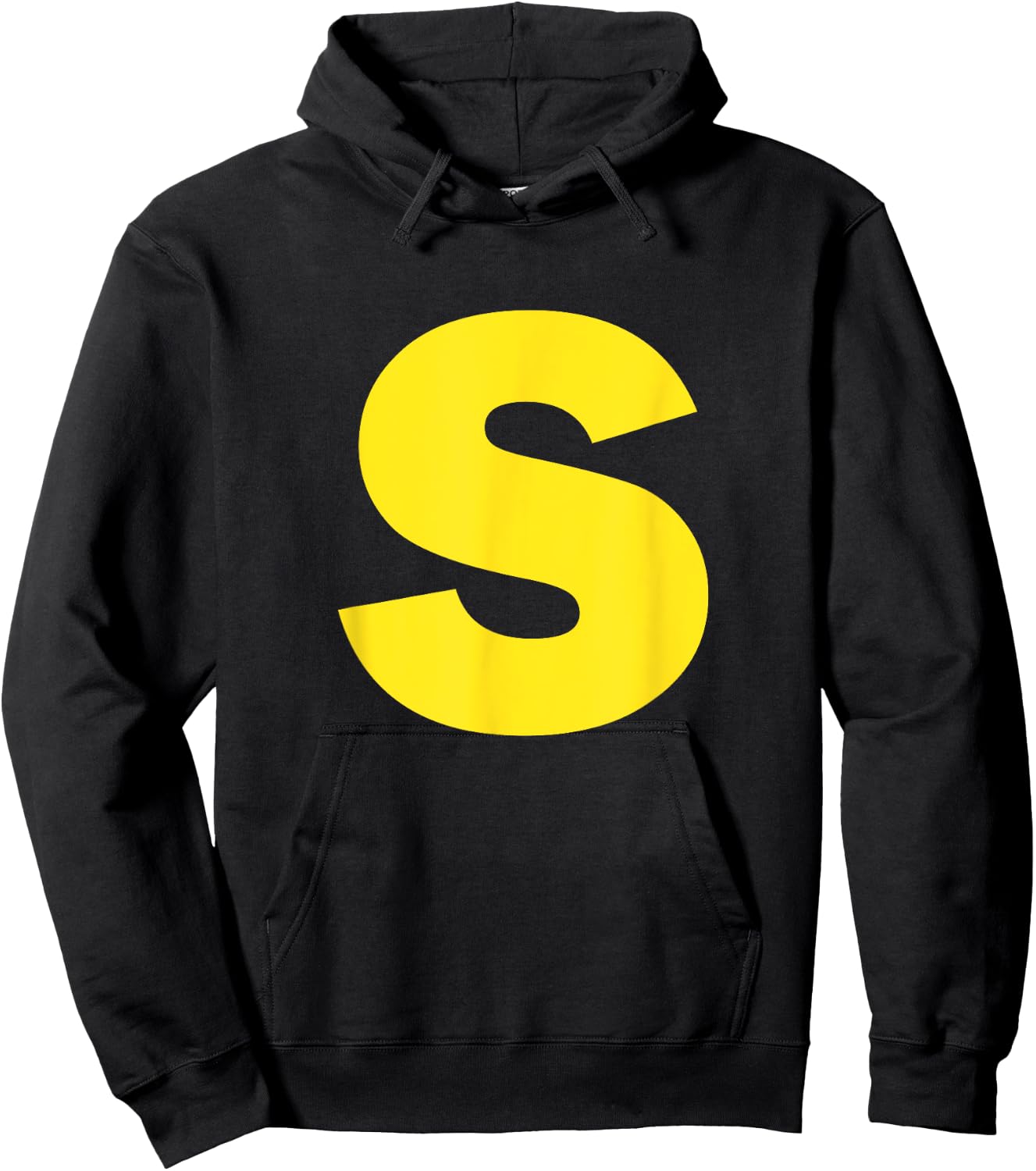 Letter S Yellow Halloween Costume Fancy Dress Christmas Party Hoodie - Hoodie | Black