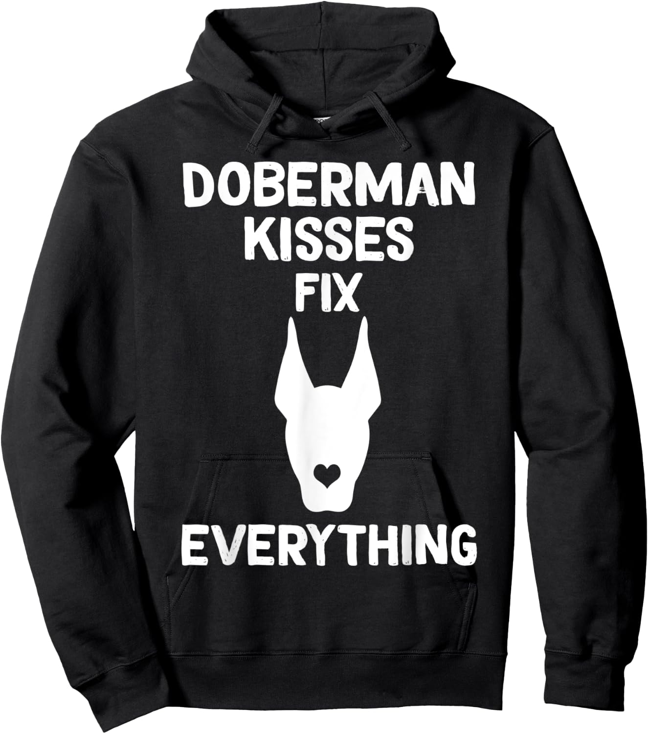 Doberman kisses fix everything Dobie Mom Hoodie - Hoodie | Black
