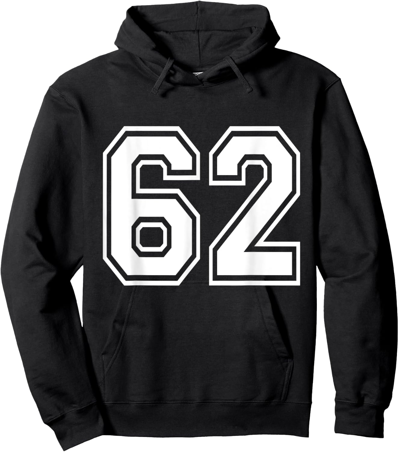 Number 62 Varsity Sports Team Jersey 62nd Birthday 62 Years Hoodie - Hoodie | Black