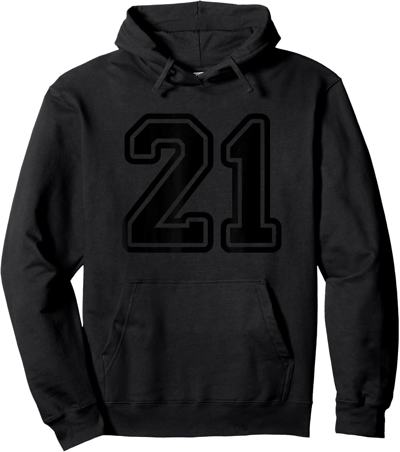 Number #21 Black Sport Varsity Number 21 Hoodie - Hoodie | Black